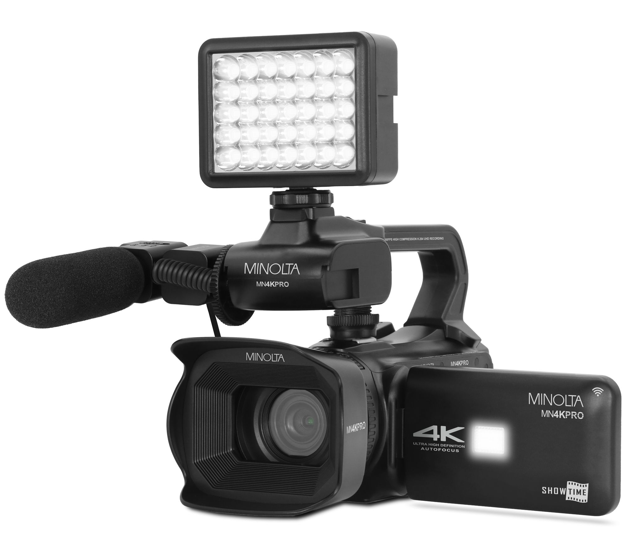 Minolta 4K60FPS Ultra HD / 64 MP Autofocus ProCamcorder Kit
