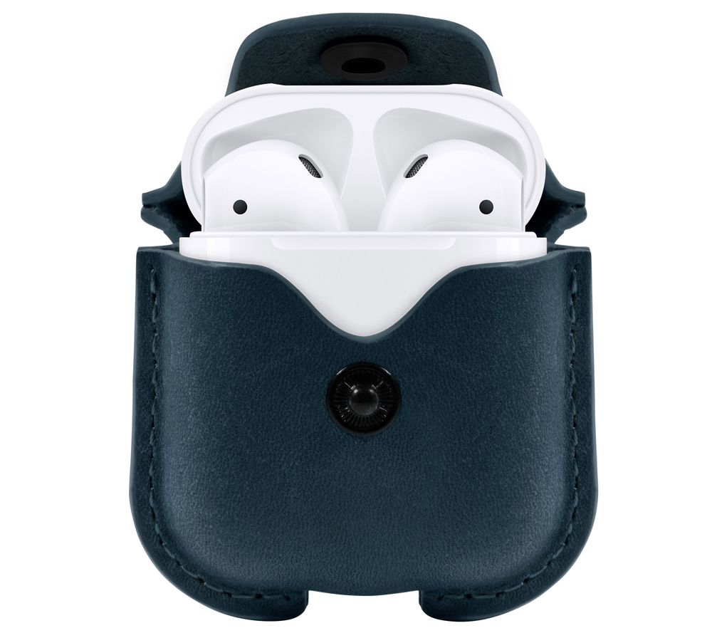 Étui En Cuir Twelve South AirSnap Pour AirPods - Clip De Fixation, Recharge Sans Fil Compatible, Noir