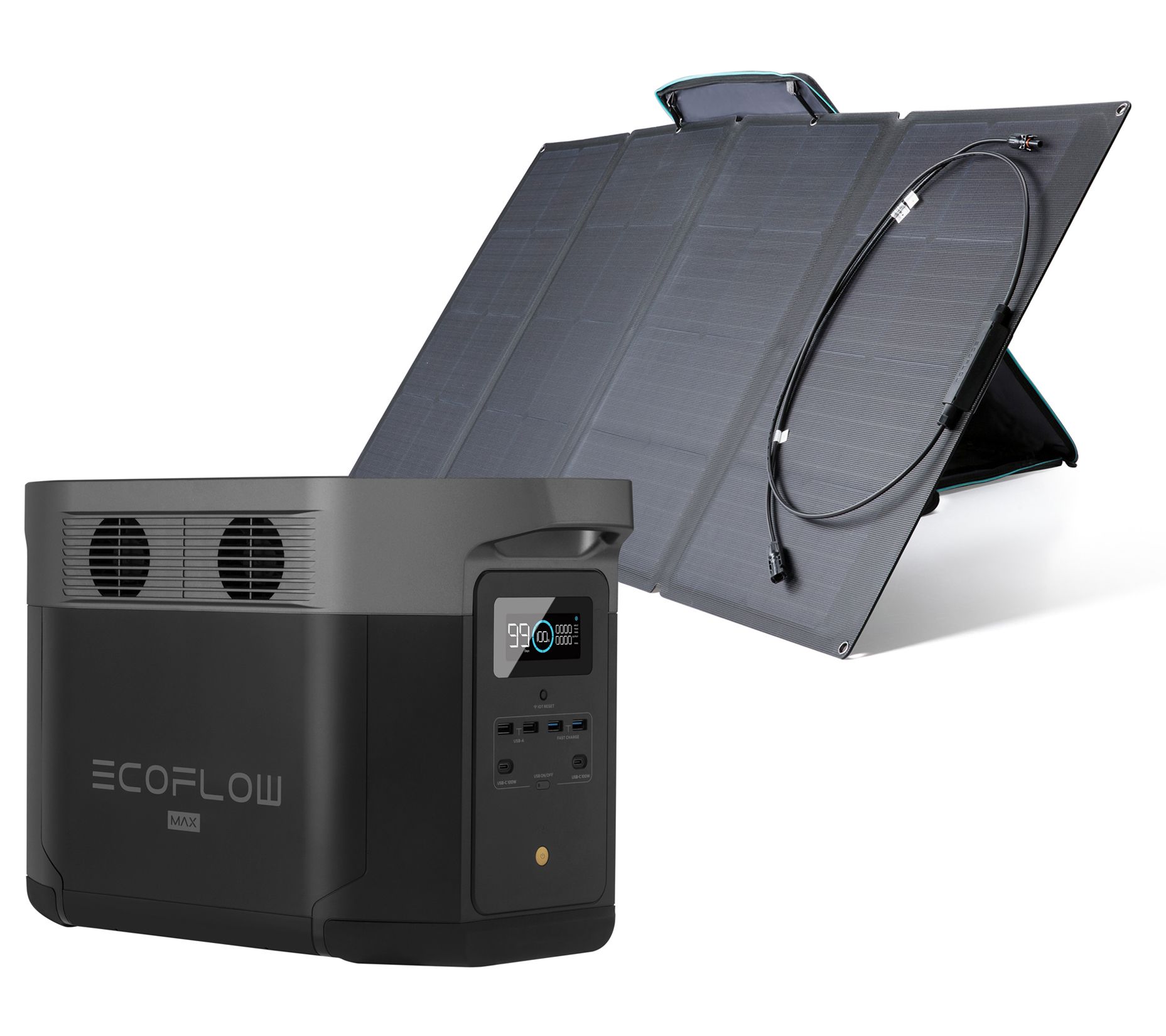 EcoFlow DELTA Max 1600Wh Portable Power Station w/ 160W Solar