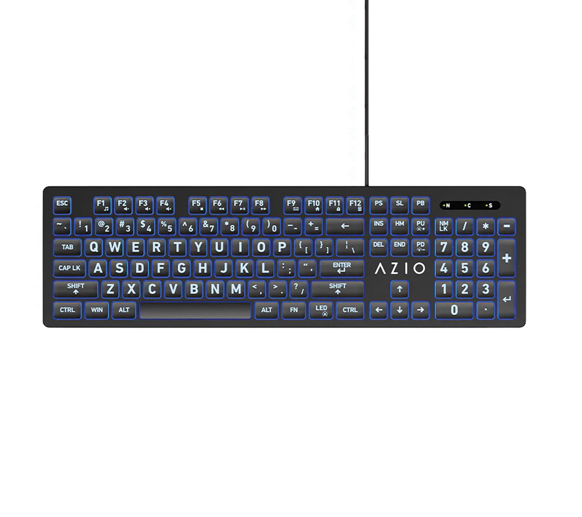 Azio Vision USB Wired Computer Keyboard for PC