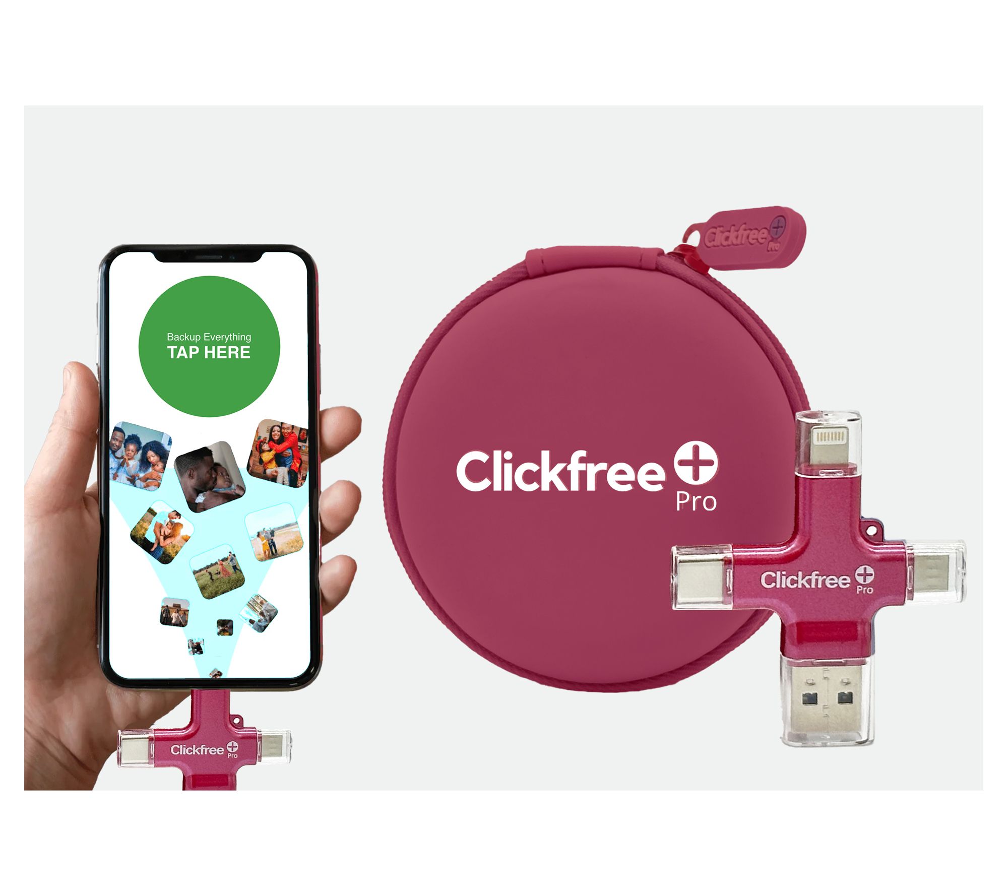 Clickfree Pro 128GB Photo & Video Storage w Photo Book & AI Editing