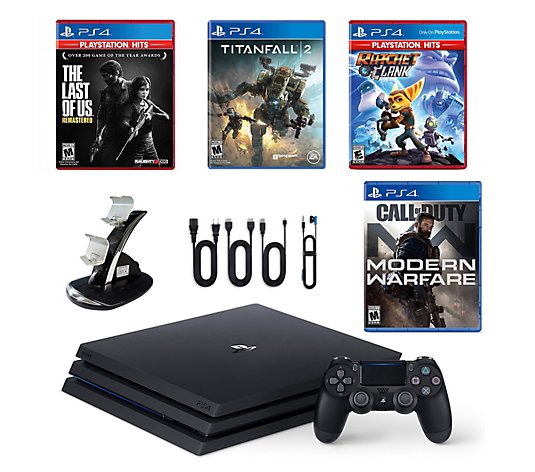 PS4 Pro 1TB Bundle with 4 Games and Accessories - QVC.com