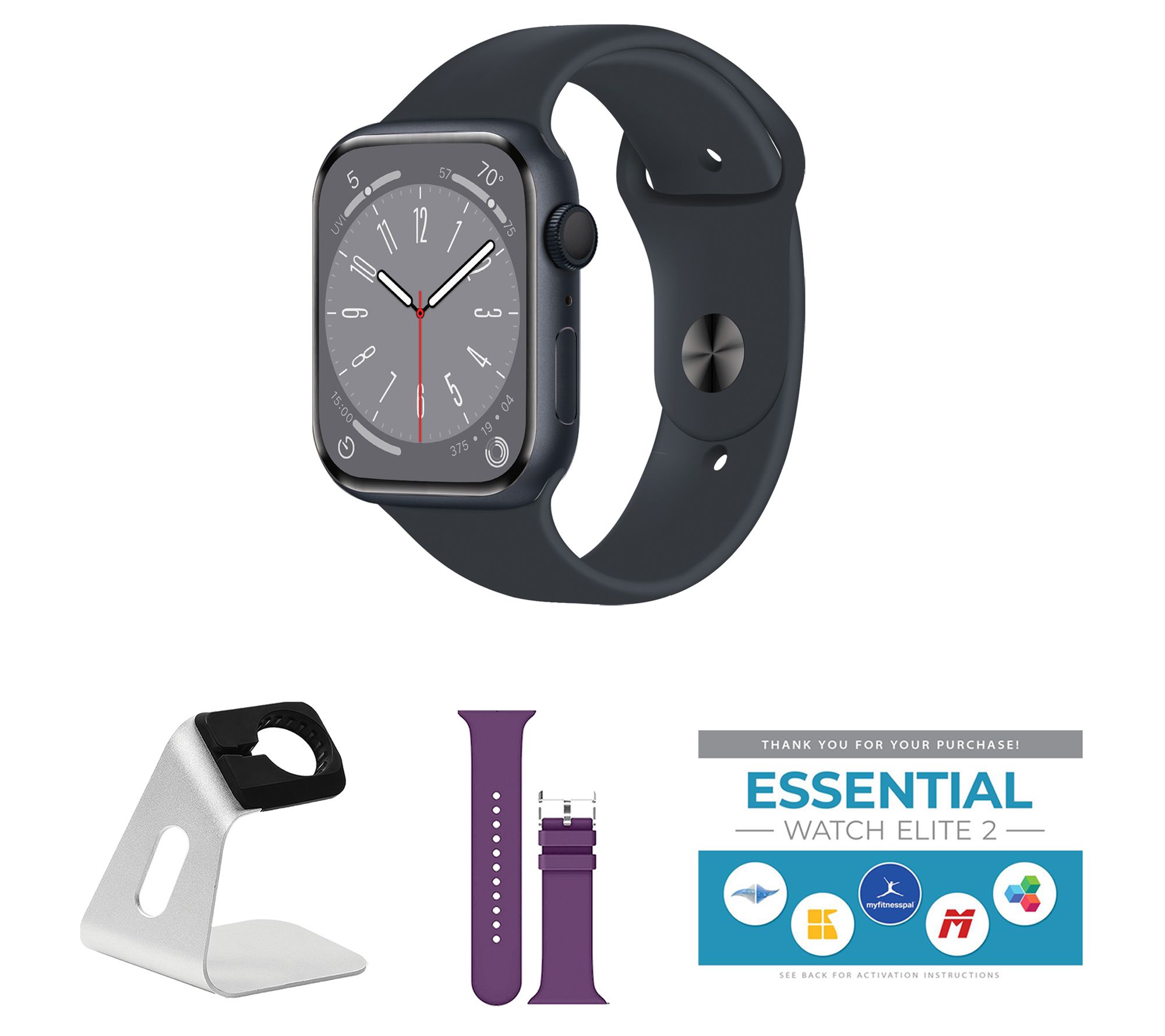Apple Watch Series 9 41mm M/L GPS Smartwatch w/ Accessories