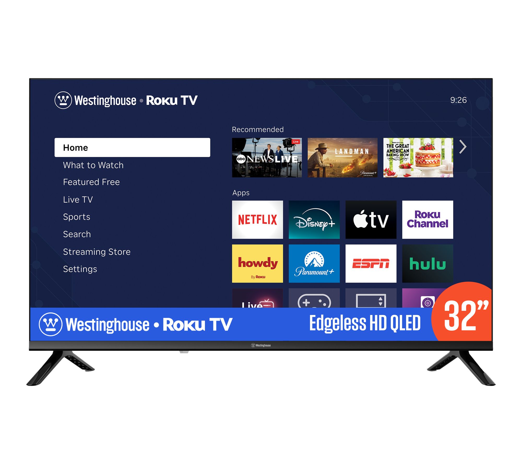 Westinghouse 32" 720p HD QLED ROKU Smart TV