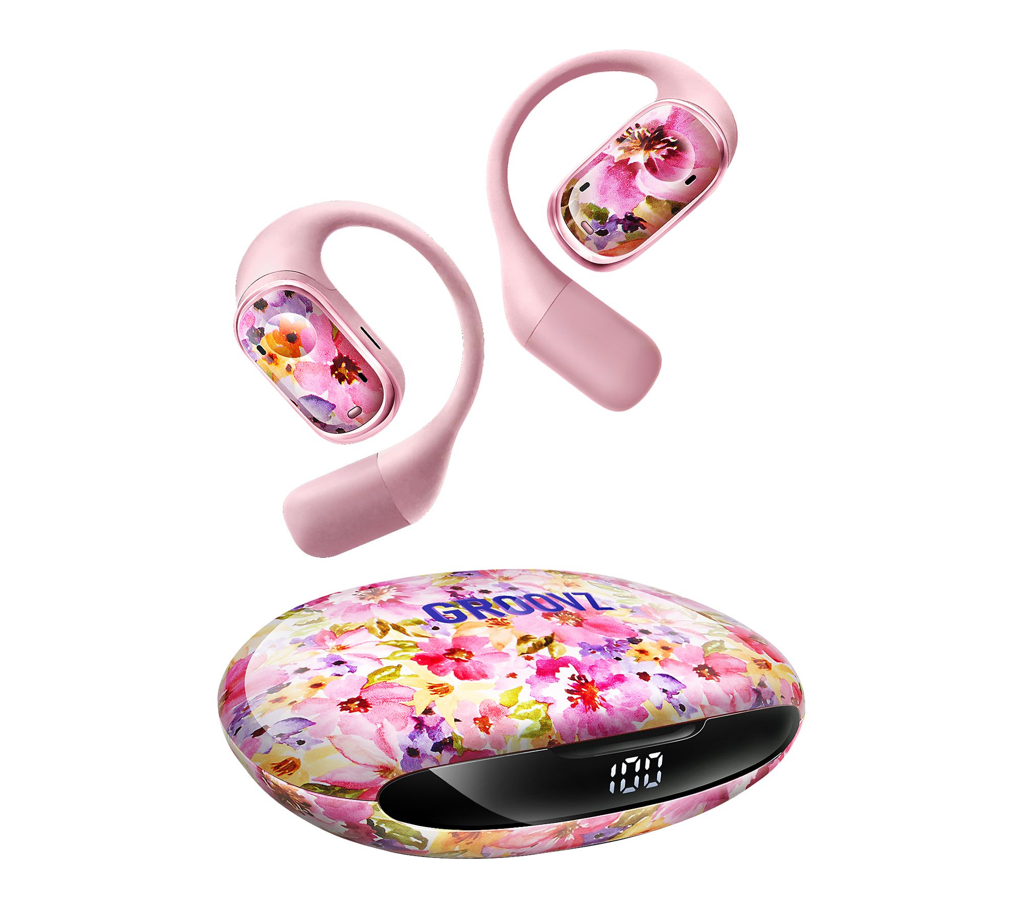 Groovz Plus Open Ear True Wireless Headphones with Charging Case