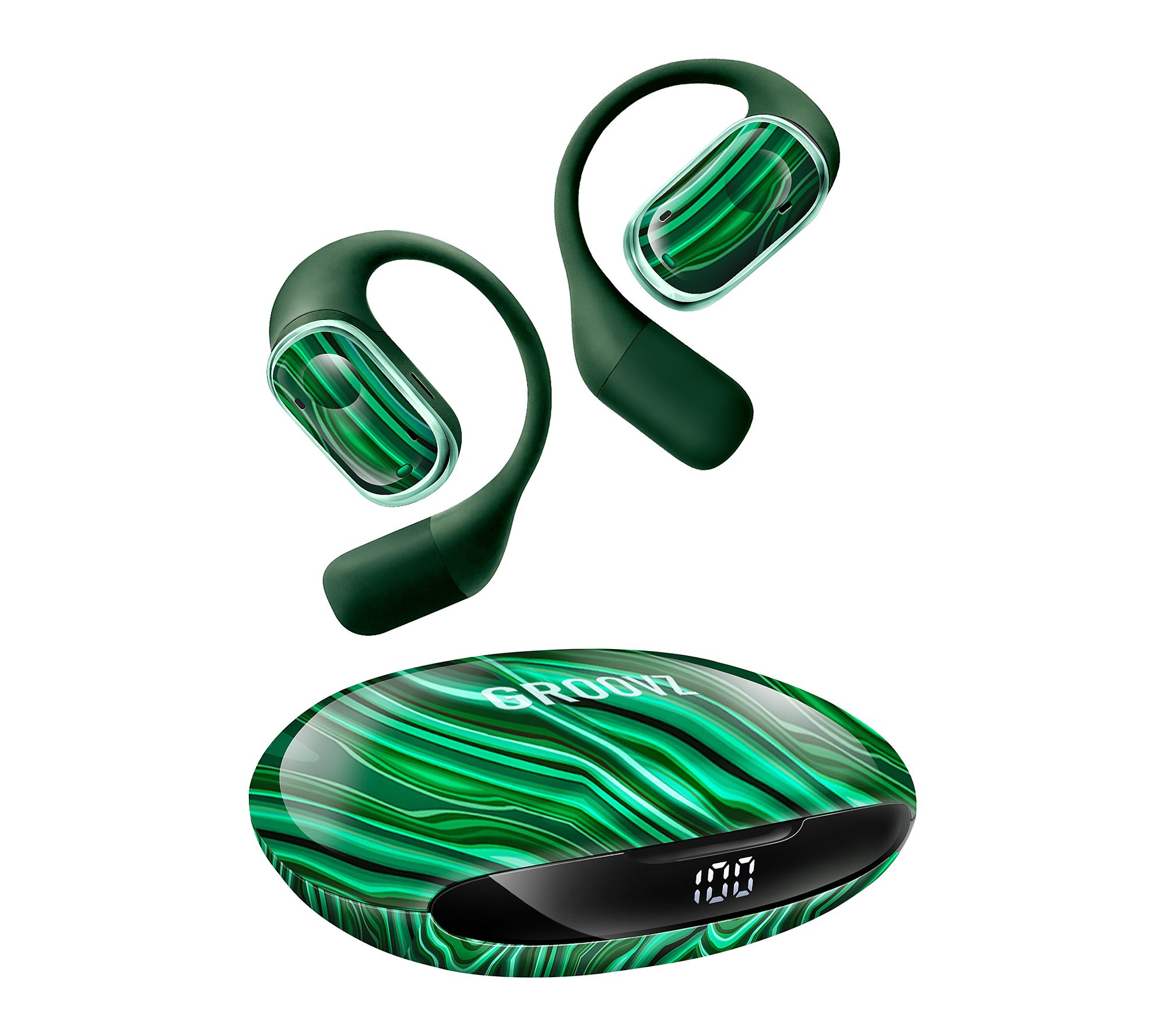 Groovz Plus Open Ear True Wireless Headphones with Charging Case
