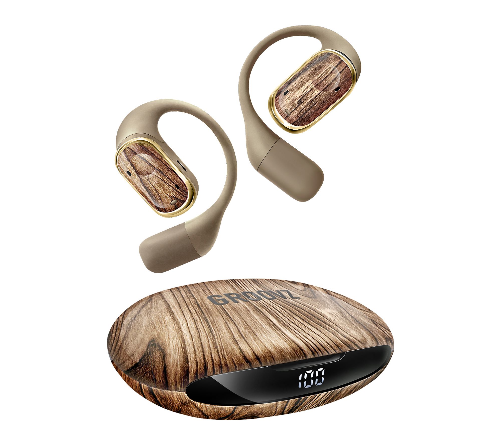 Groovz Plus Open Ear True Wireless Headphones with Charging Case