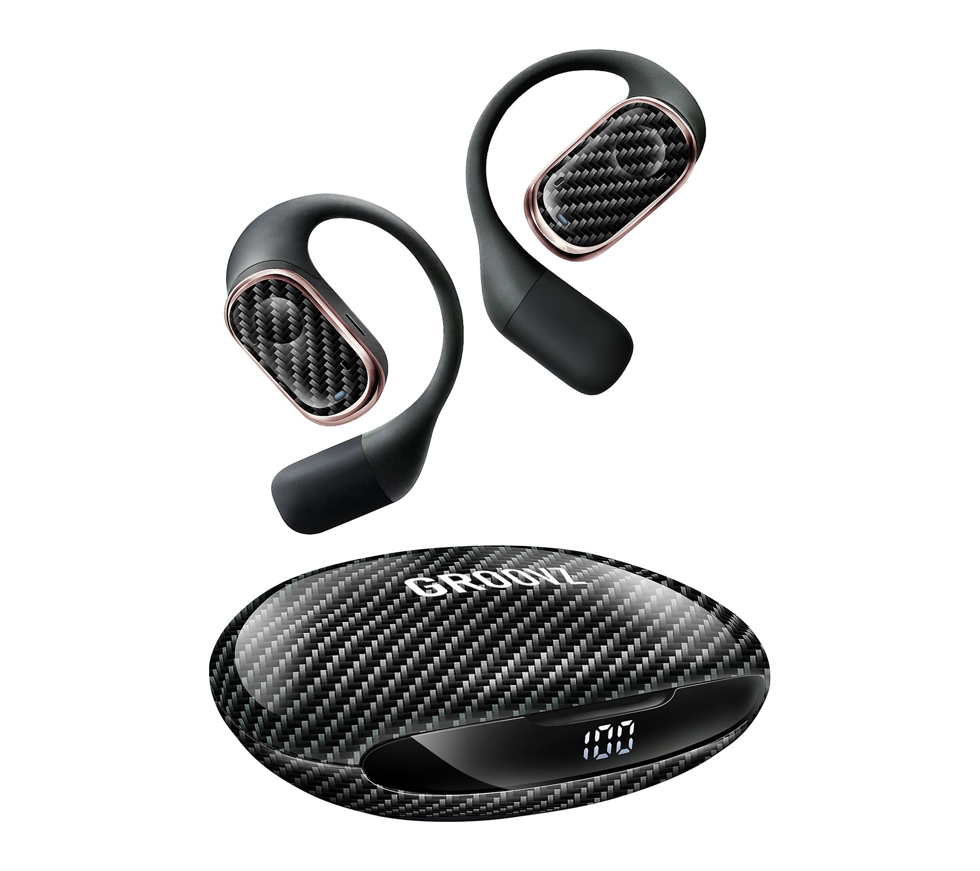 Groovz Plus Open Ear True Wireless Headphones with Charging Case