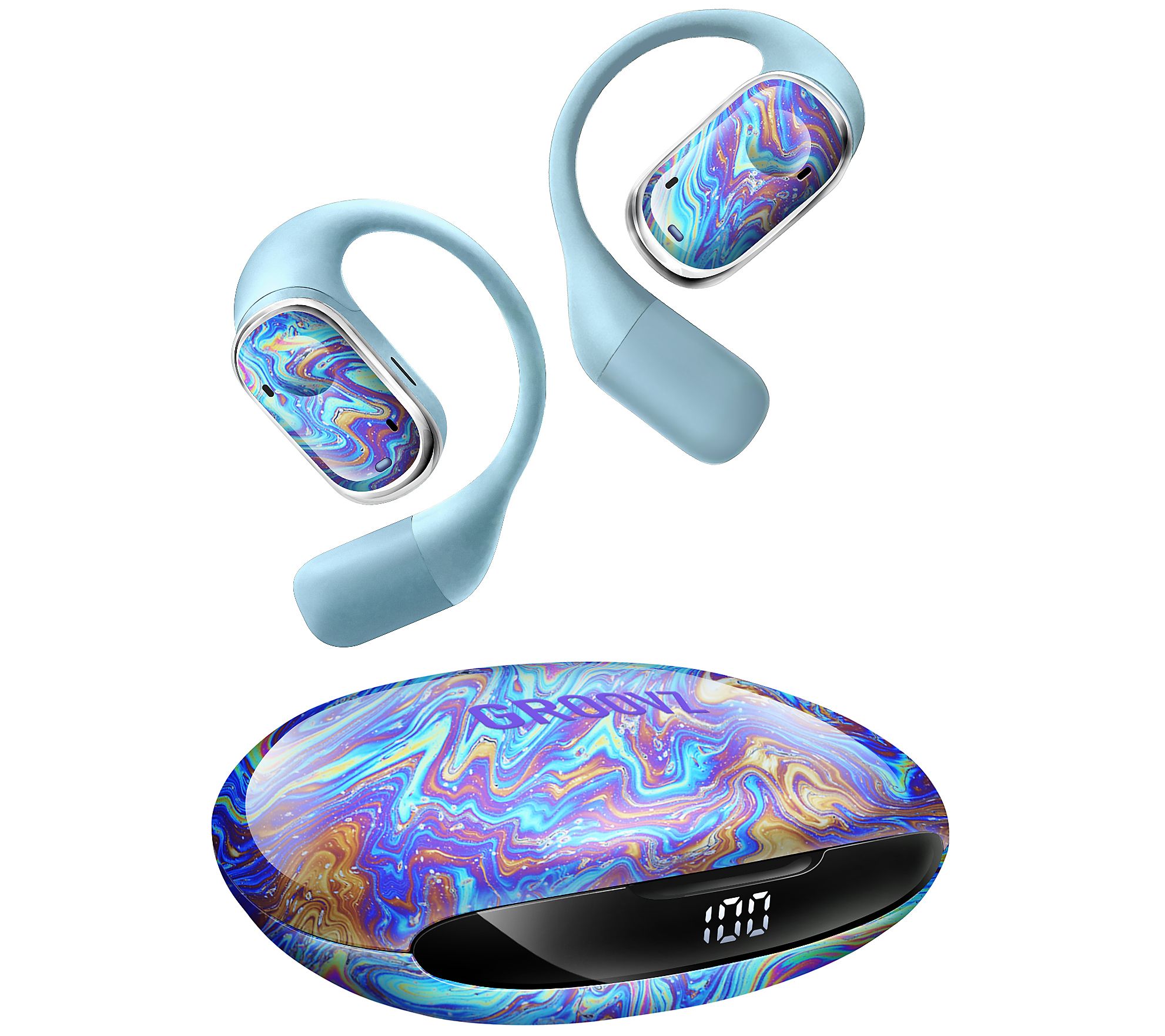 Groovz Plus Open Ear True Wireless Headphones with Charging Case