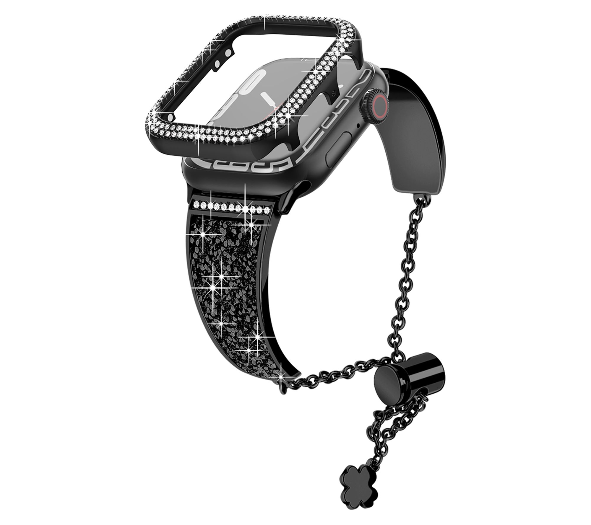 WorryFree Gadgets 44mm Bling Metal Band w/ Bling Bumper Case