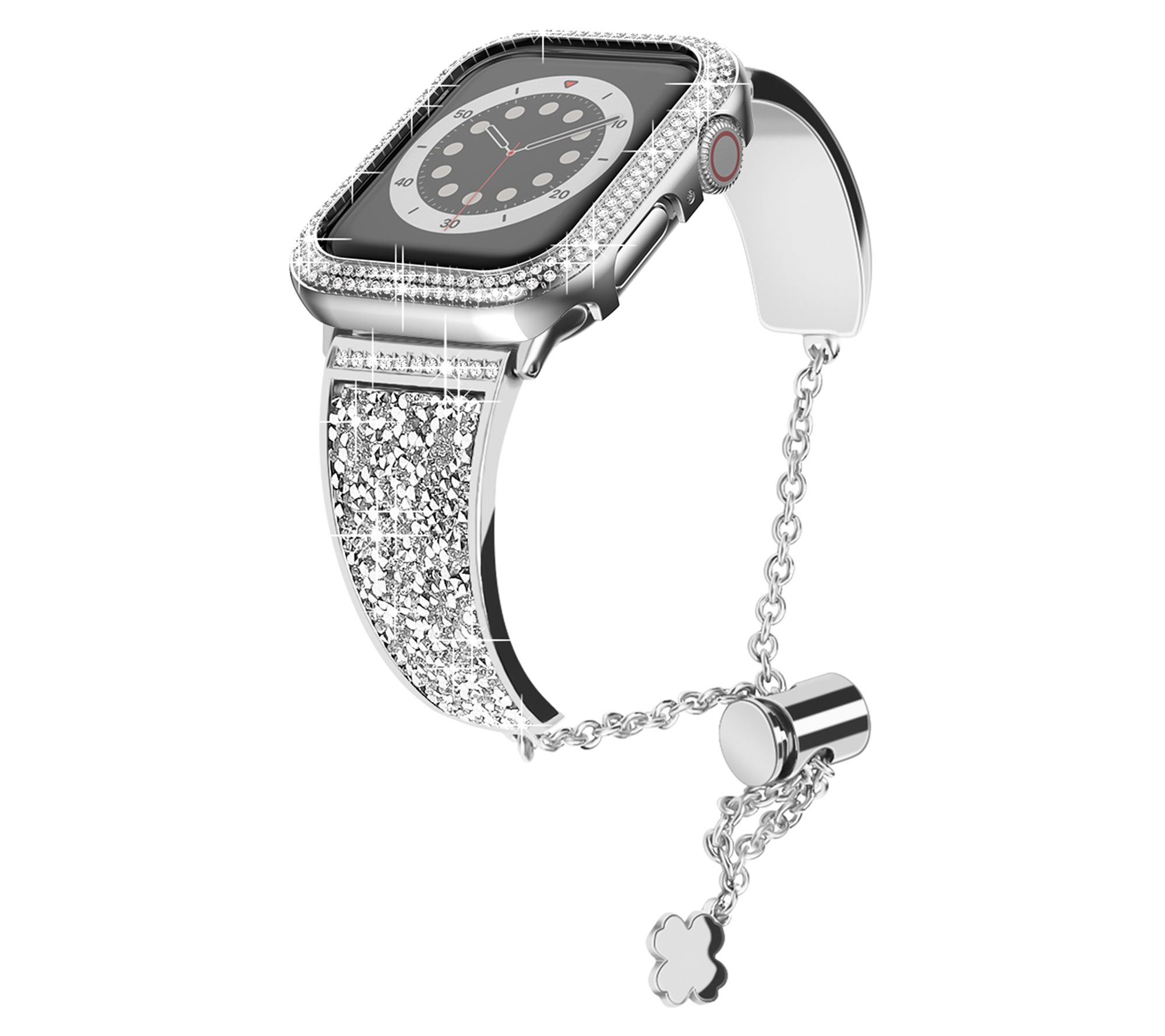 WorryFree Gadgets 44mm Bling Metal Band w/ Bling Bumper Case