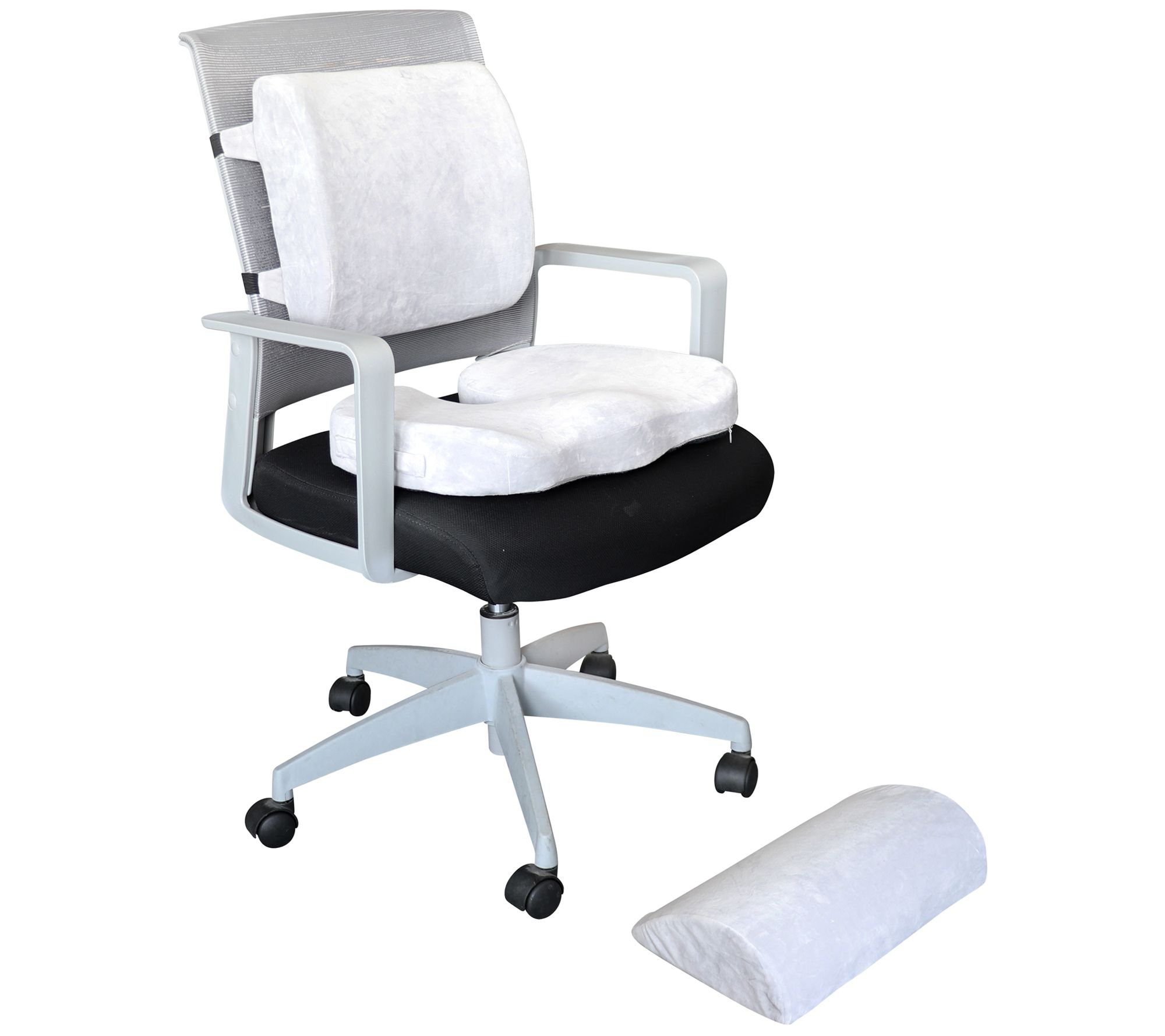 WFH Essentials 3-Piece Memory Foam Ergonomic Chair Kit 