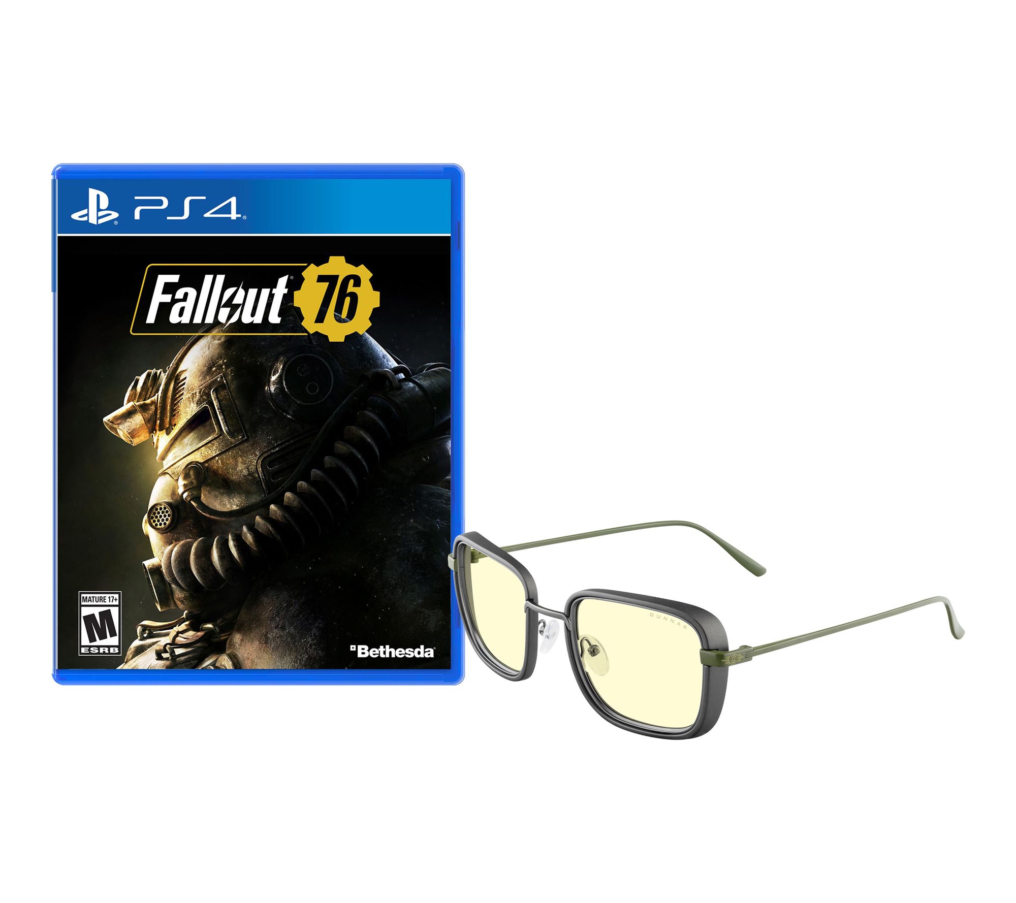 Fallout 76 - PS4 + Gunnar Vault 33 Gunmetal/Olive Glasses