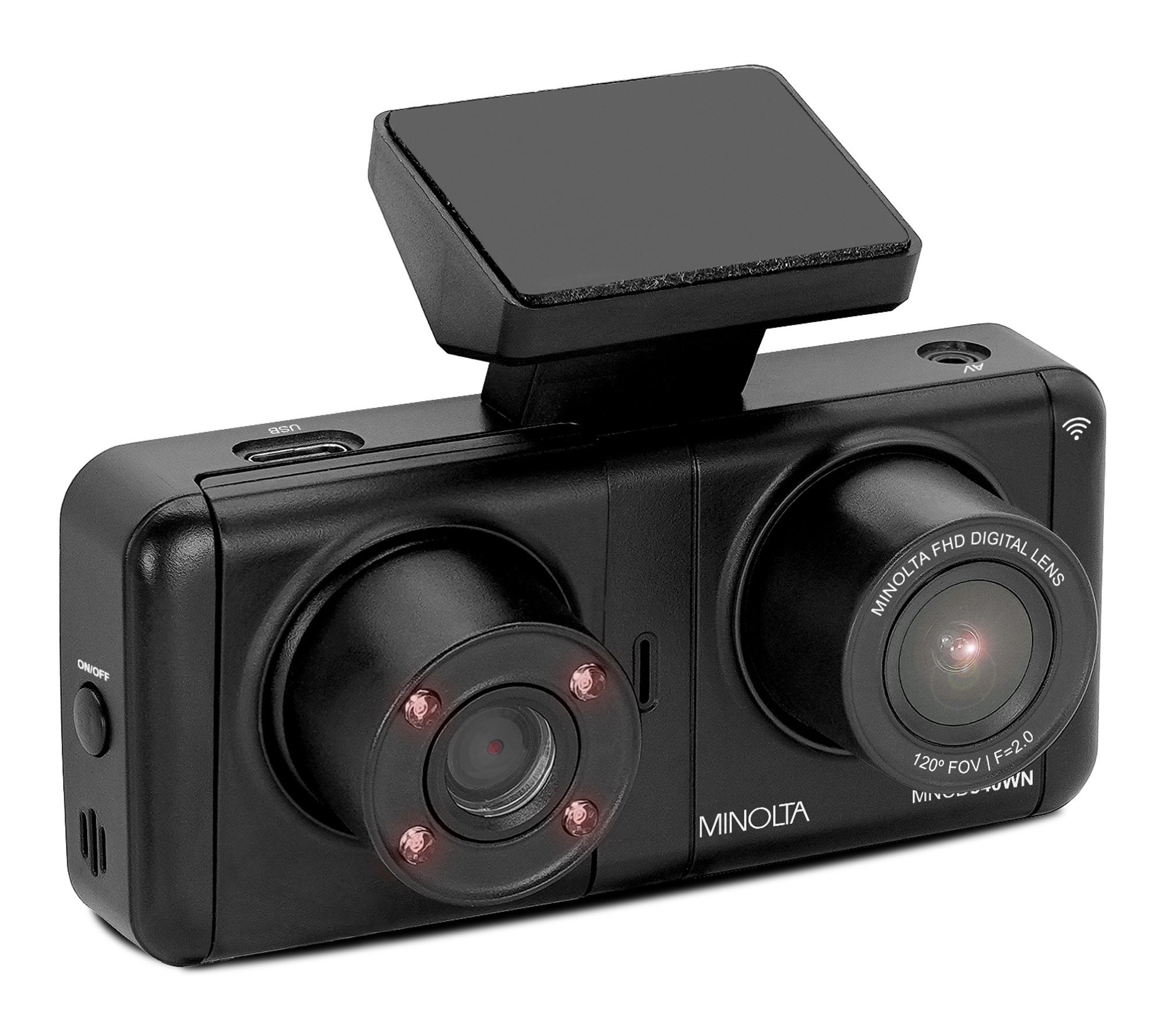 MNCD340WN 2 -Channel WiFi Dash Camera 3.2" LCD & Interior Camera