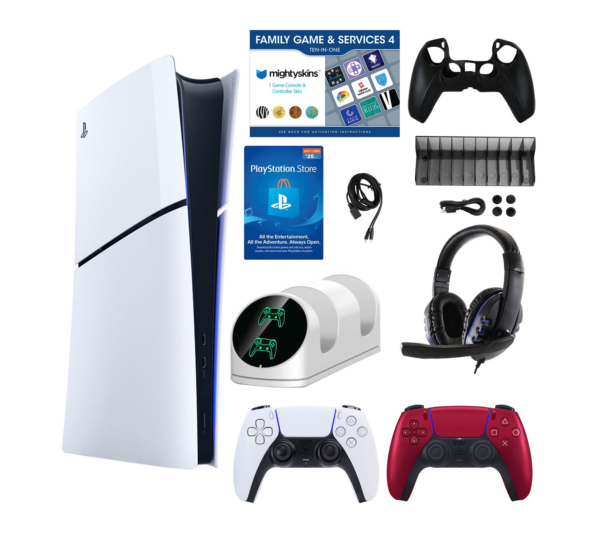 PS5 Digital w/ Dualsense, 25PSN, Accessories &Voucher
