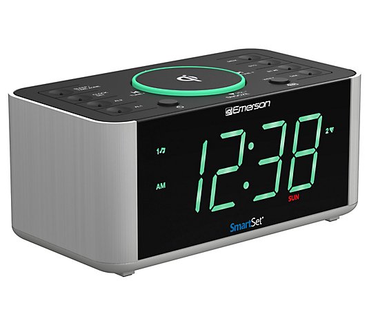 Emerson Alarm Clock Radio and Wireless Phone Ch arger