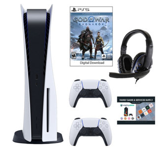 PS5 God of War Ragnarok Game, 2 Controllers, Headset and Voucher