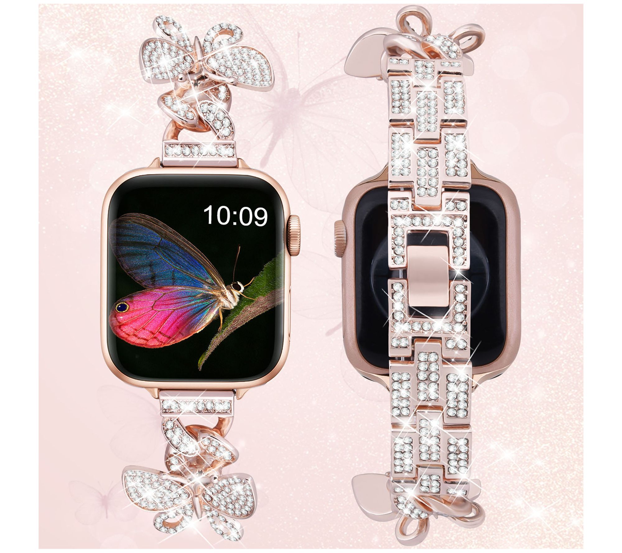 Worryfree Gadgets Apple Watch Band Metal Strap Diamond Rhinestone