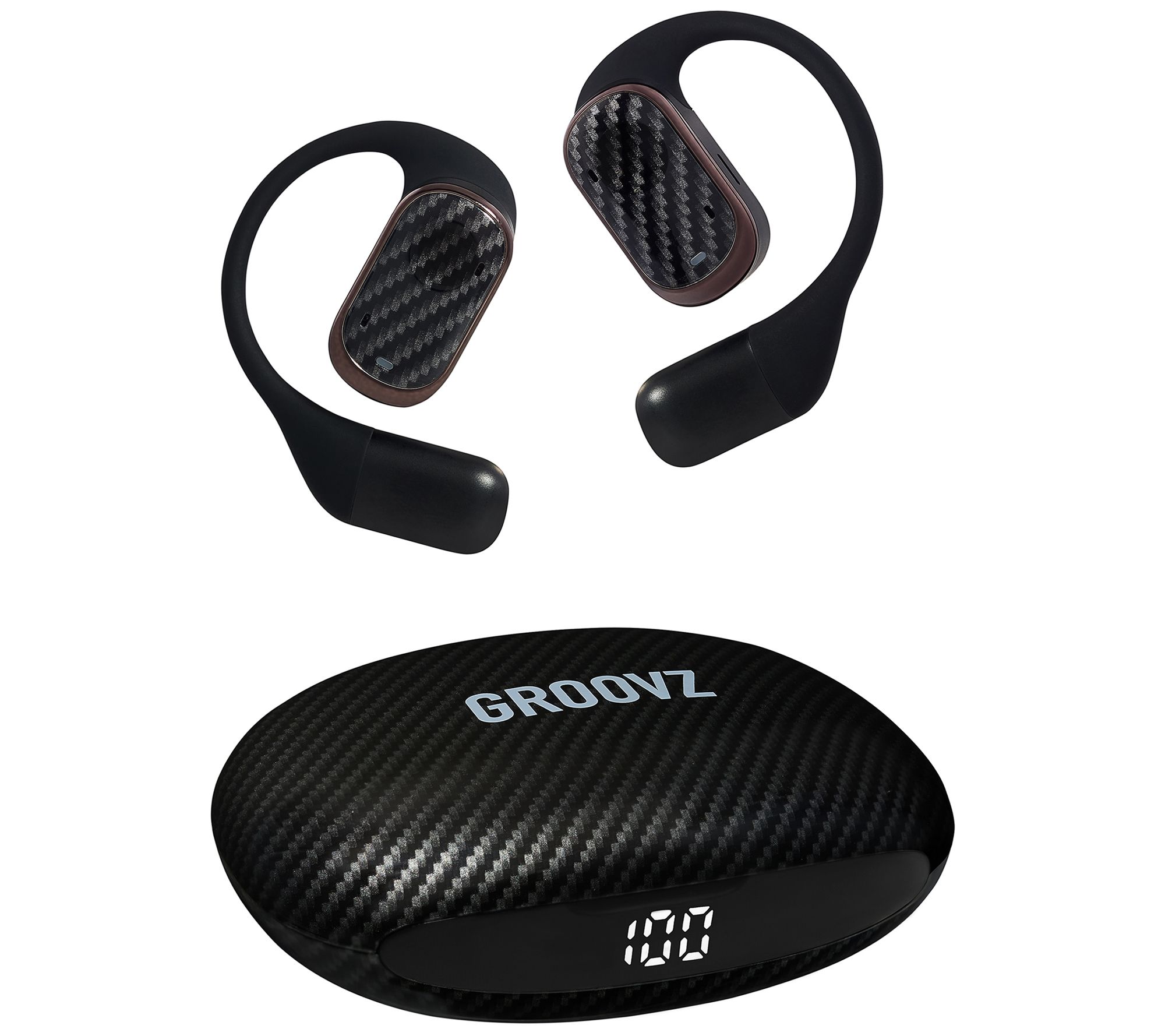 Groovz Open Ear True Wireless Headphones with Charging Case
