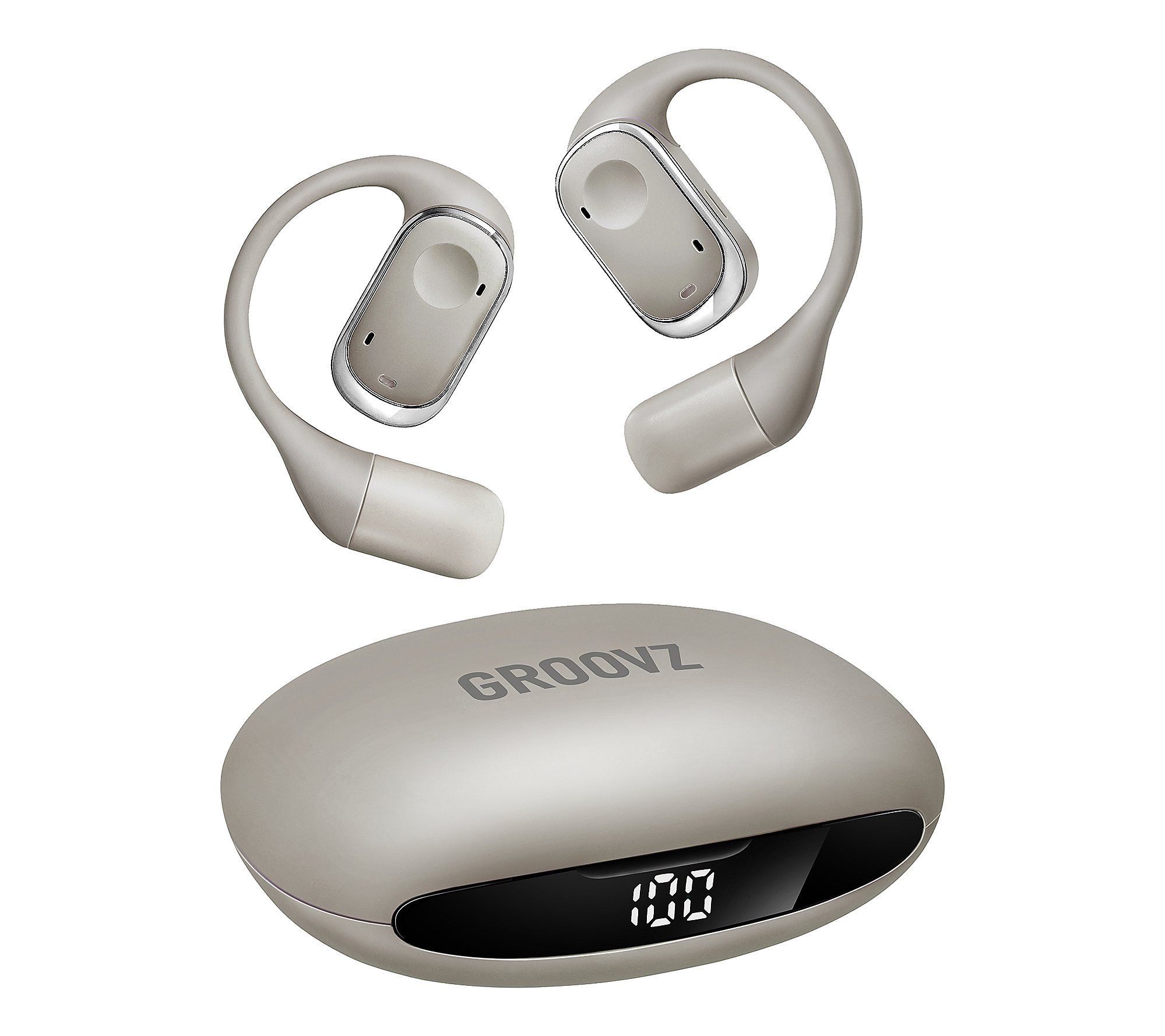Groovz Open Ear True Wireless Headphones with Charging Case