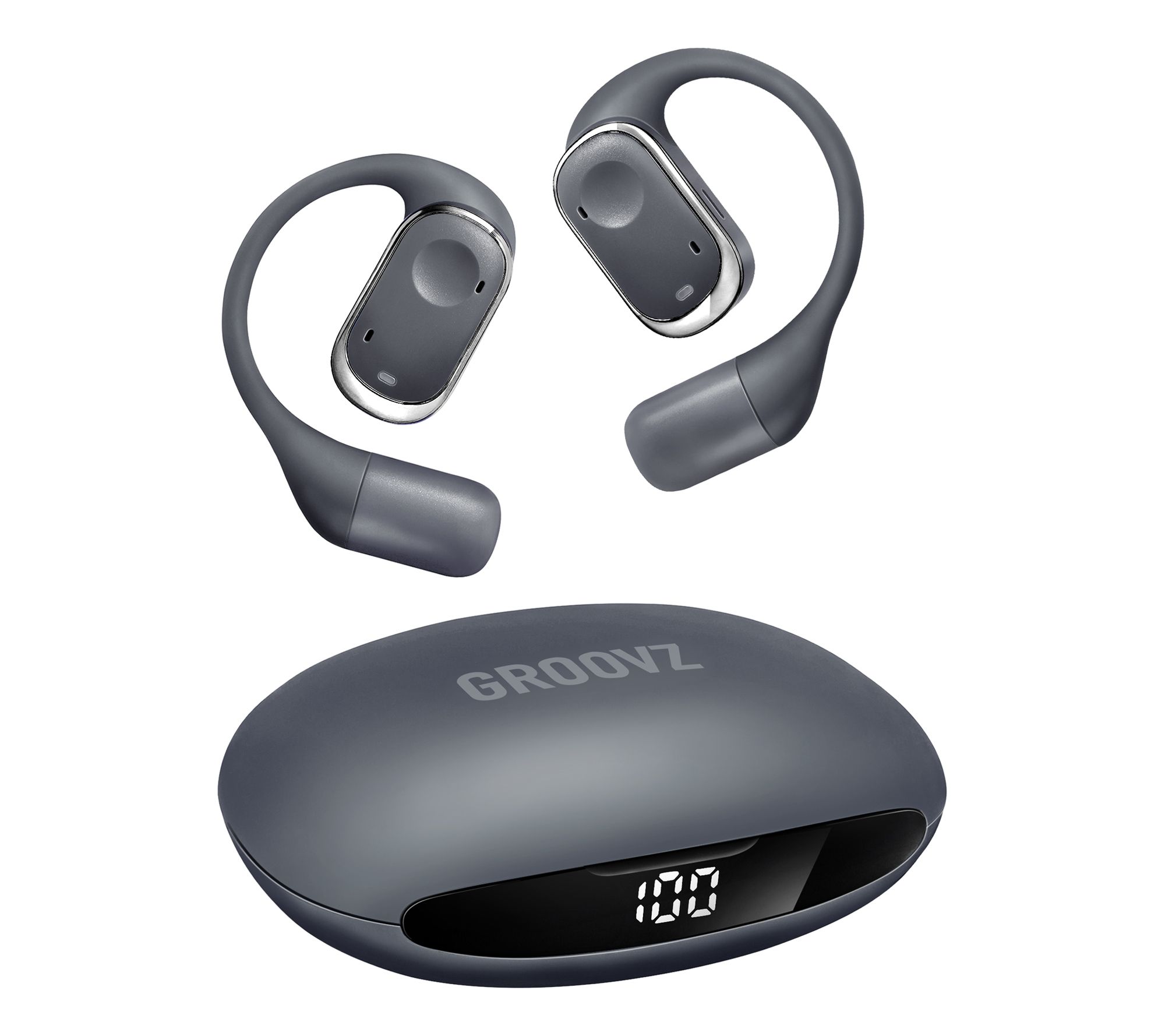 Groovz Open Ear True Wireless Headphones with Charging Case