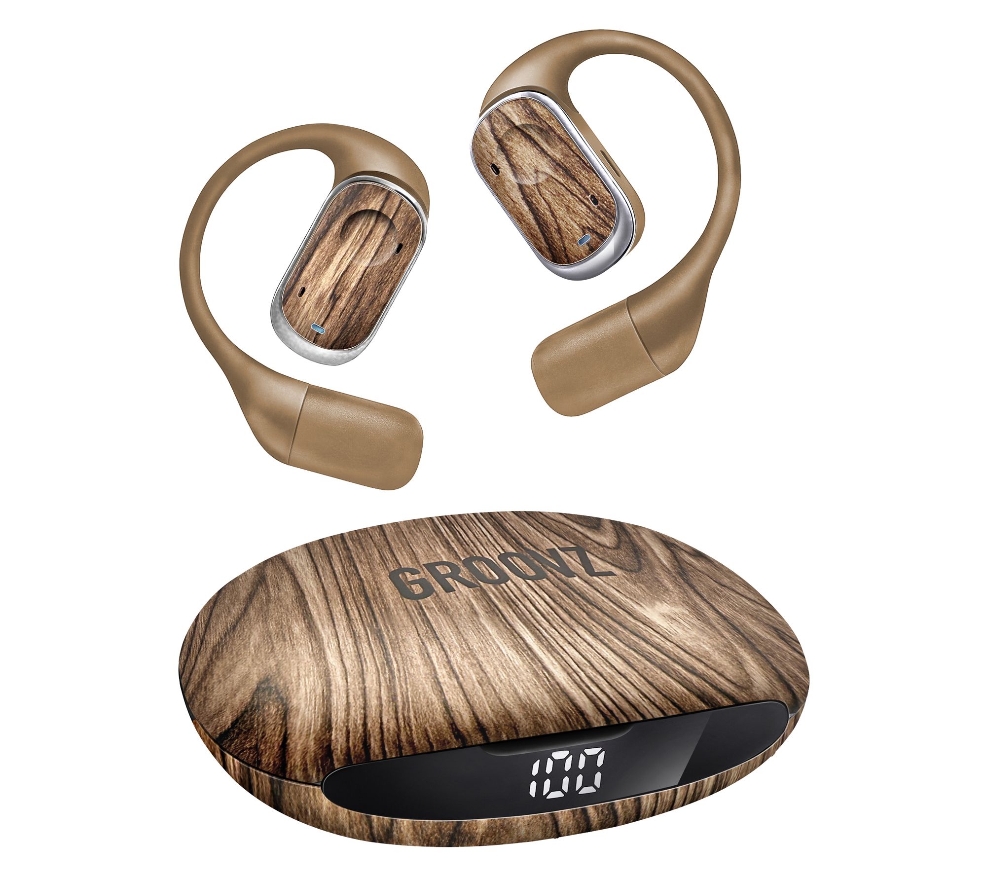 Groovz Open Ear True Wireless Headphones with Charging Case