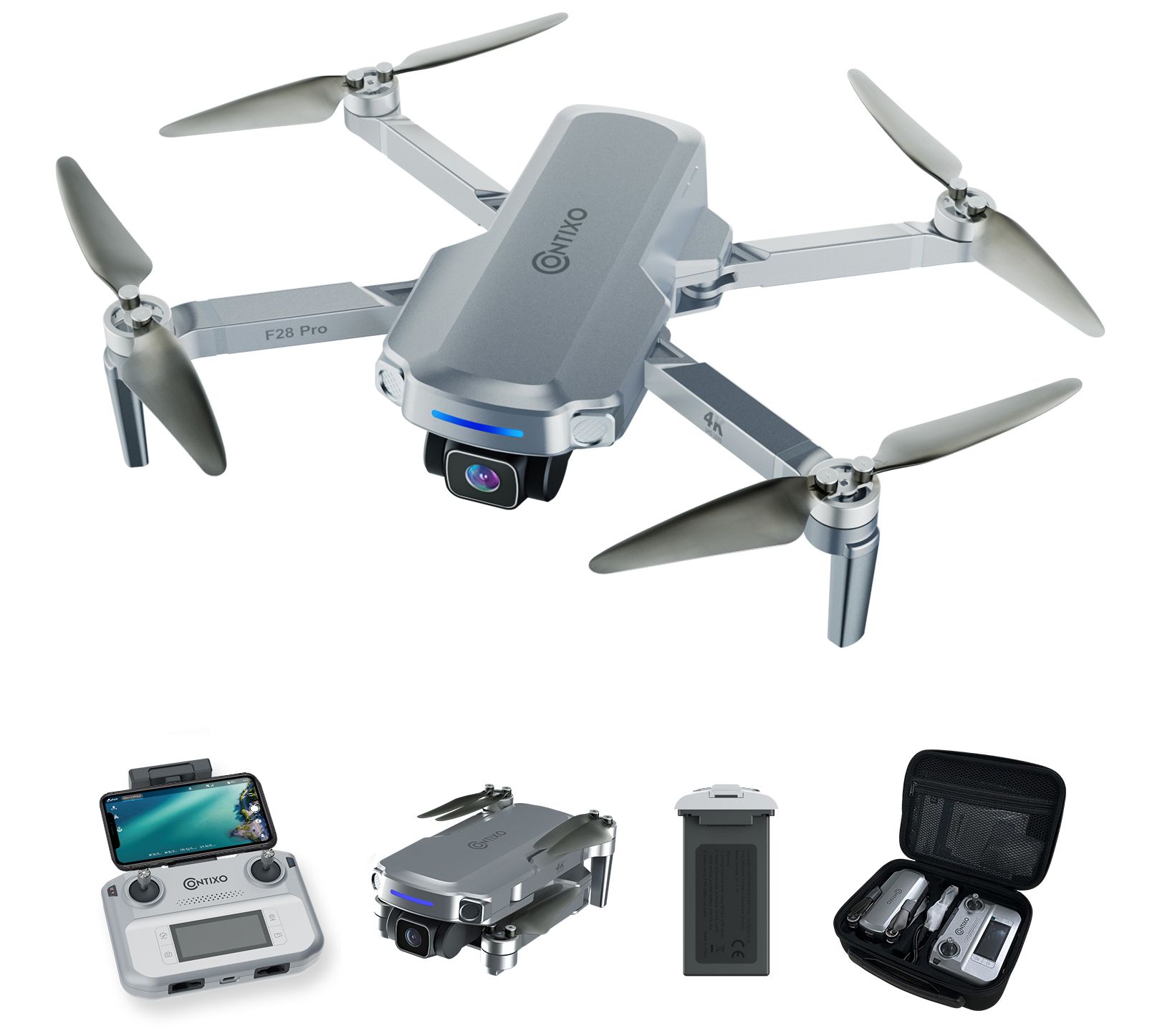 Contixo F28 Pro GPS 4K UHD Camera Drone w/ Trav l Case