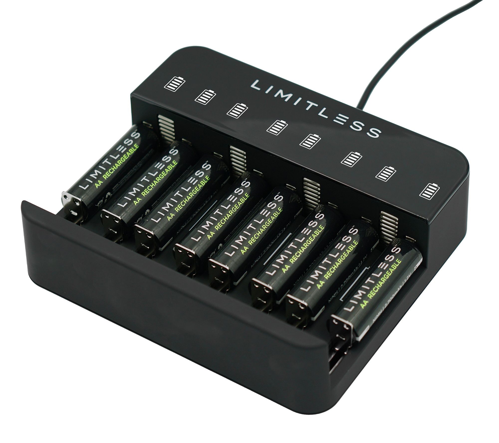 Limitless Rechargeable Set of 8 AA 2,700mAh/1.2V Batteries - QVC.com