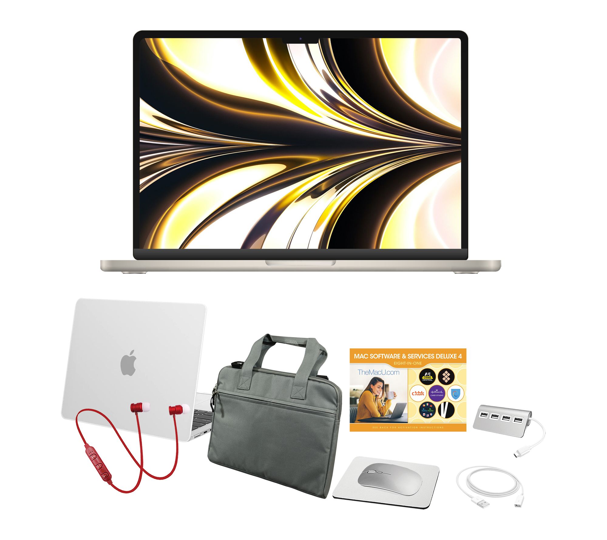 Apple Macbook Air 13" M4 256B with Software Suite, Fitted Clip