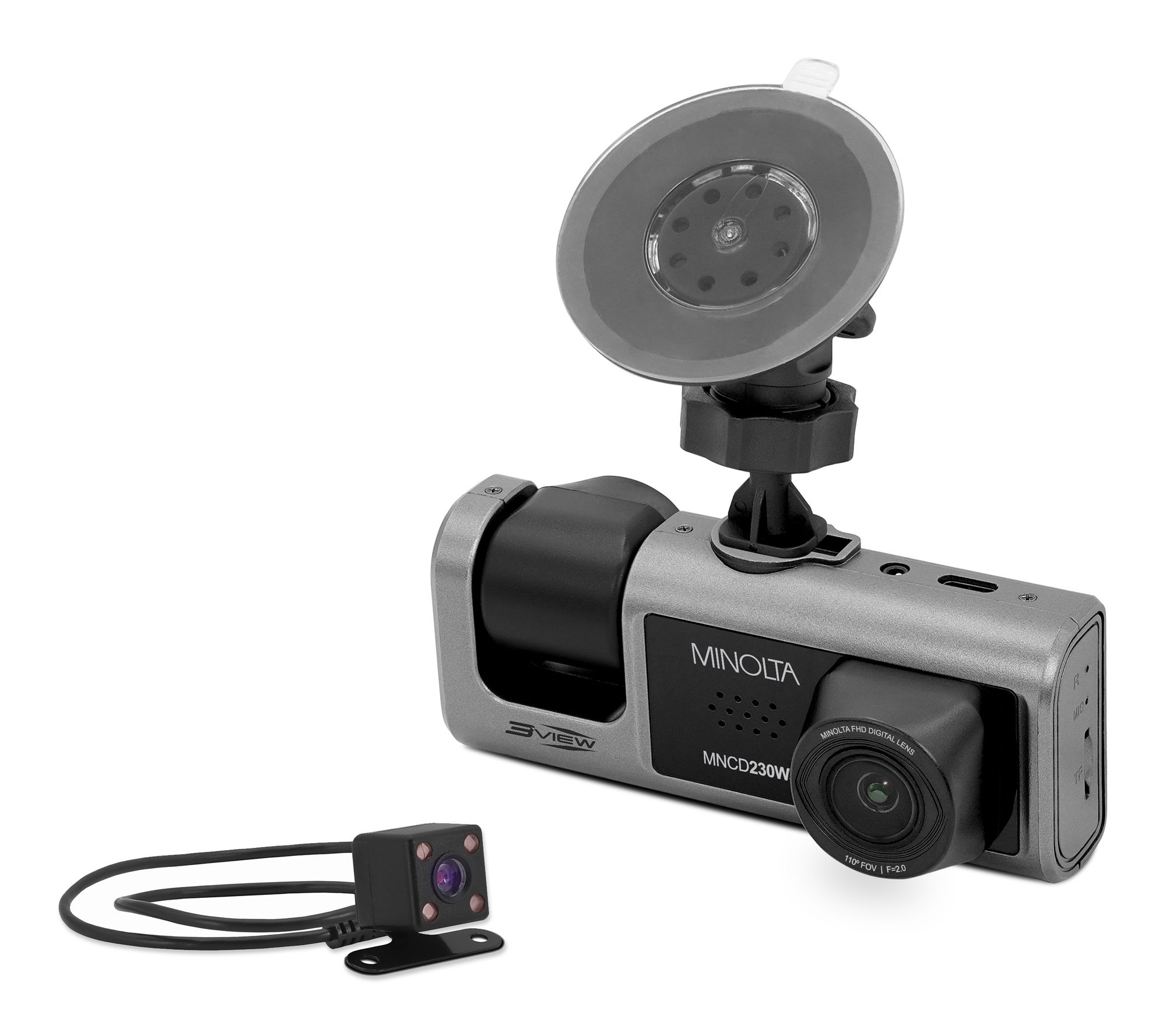 MNCD230WT 3 Channel WiFi Car Camcorder Interior+Rear Camera