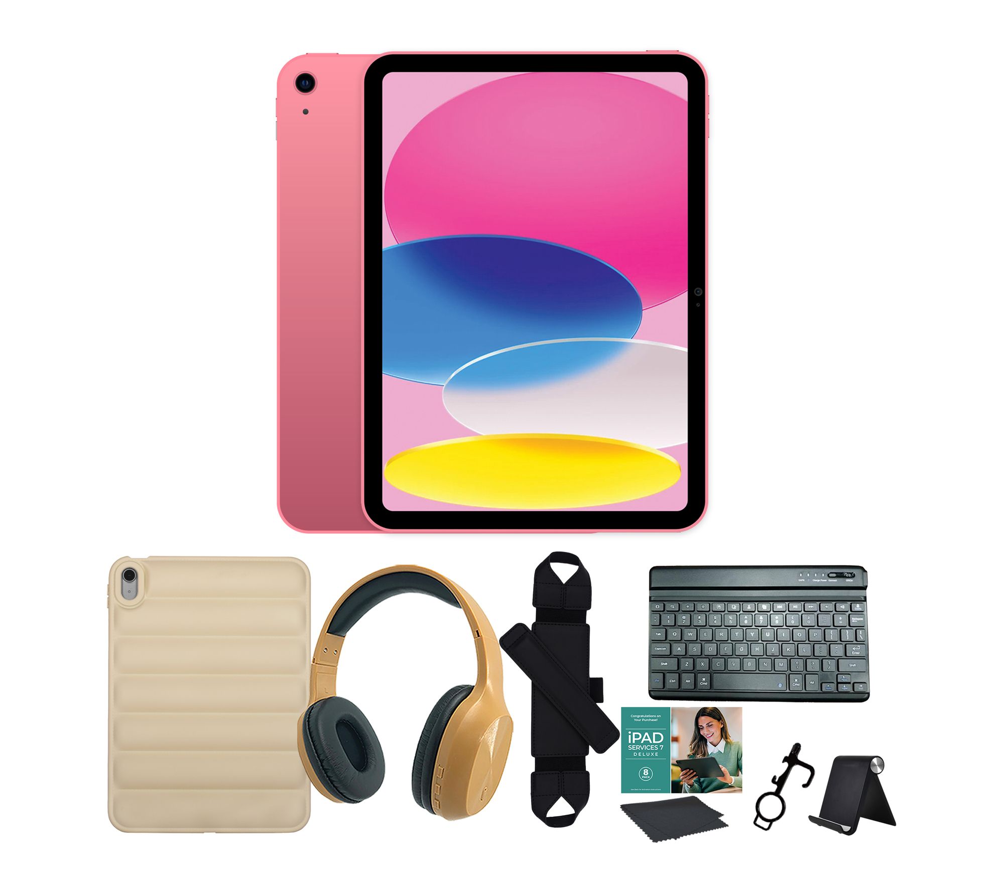 Apple iPad 11" 128GB Tablet w/ Puffer Case, Keyboard & Accs