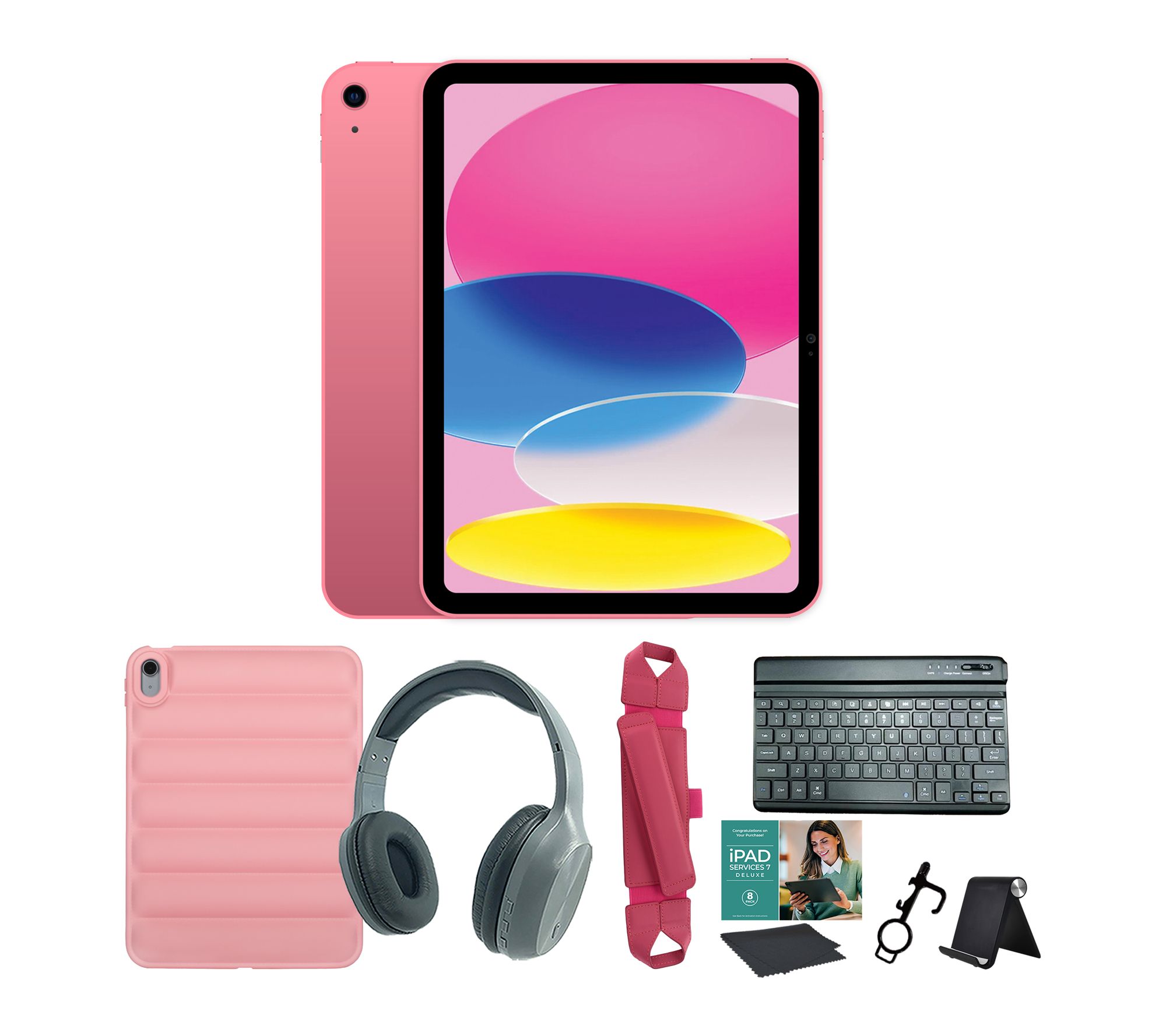 Apple iPad 11" 128GB Tablet w/ Puffer Case, Keyboard & Accs