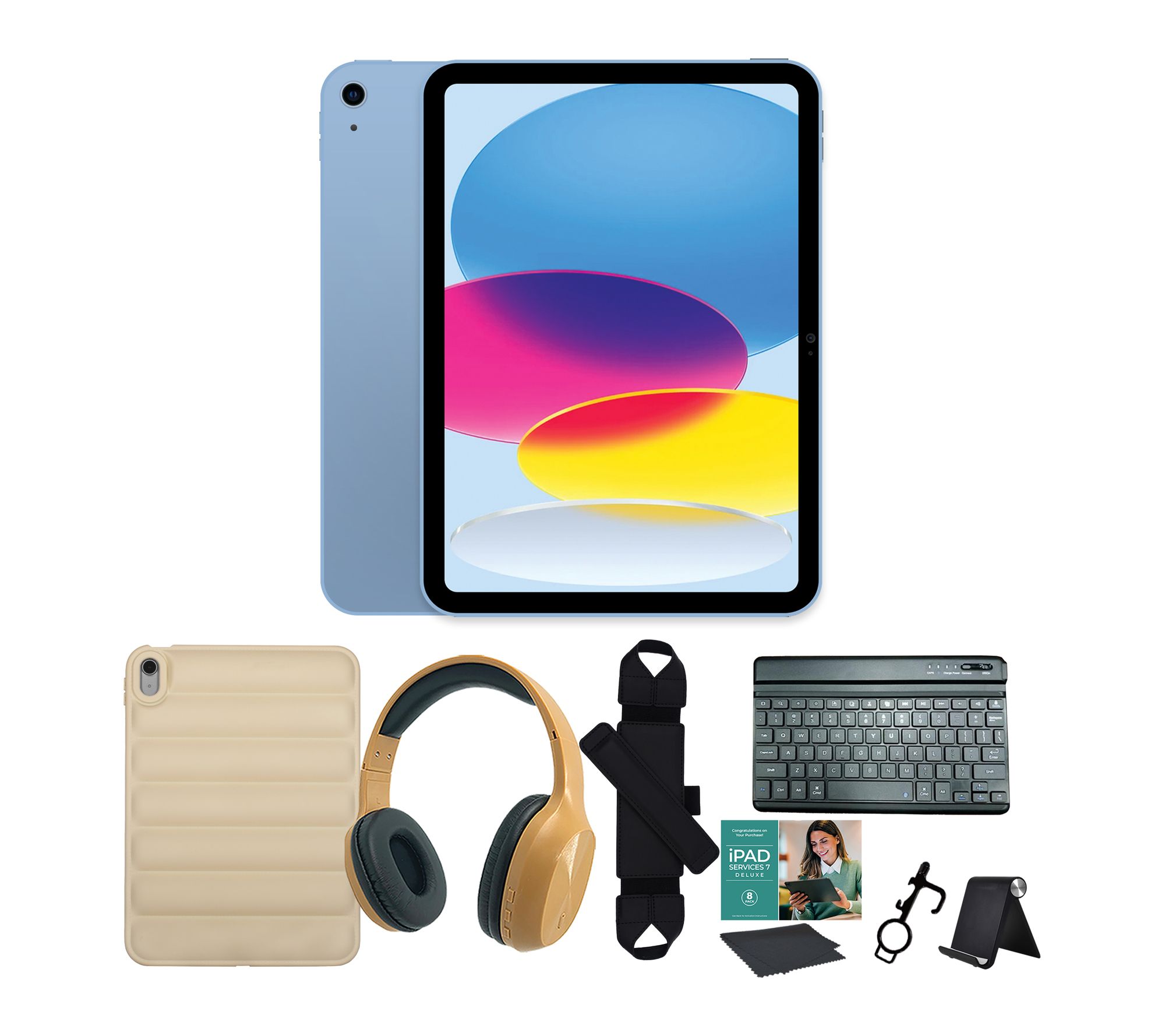 Apple iPad 11" 256GB Tablet w/ Puffer Case, Keyboard & Accs