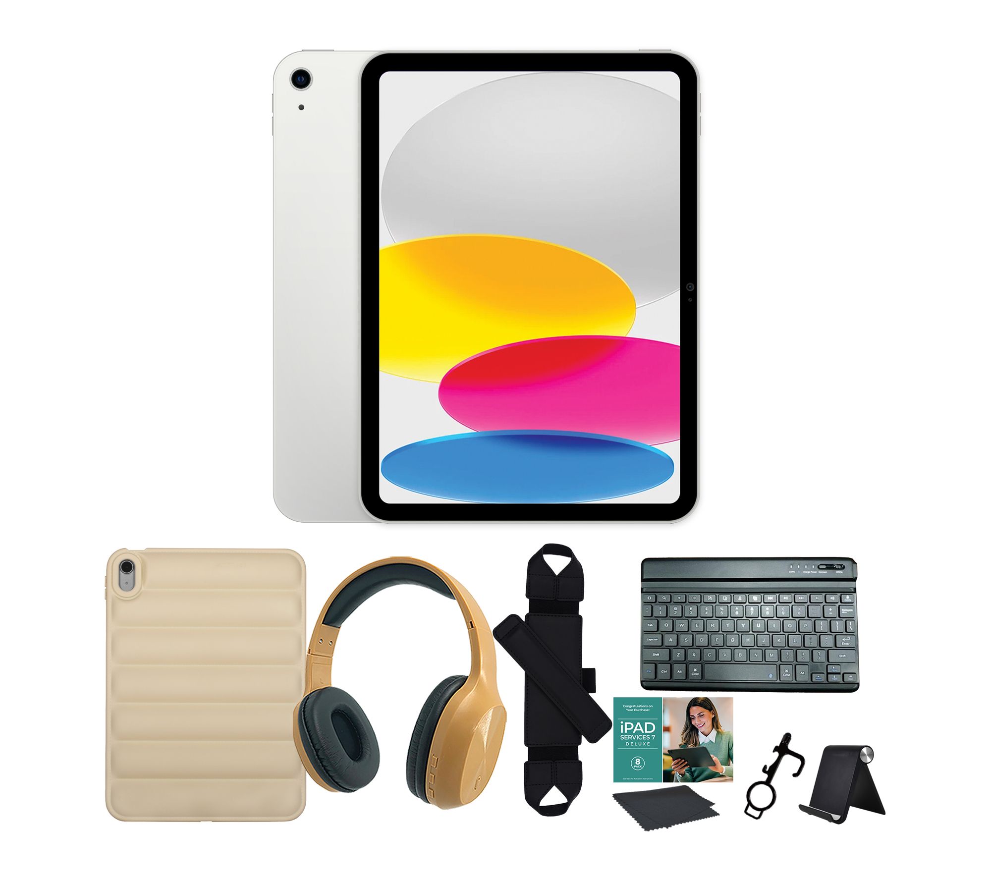 Apple iPad 11" 256GB Tablet w/ Puffer Case, Keyboard & Accs
