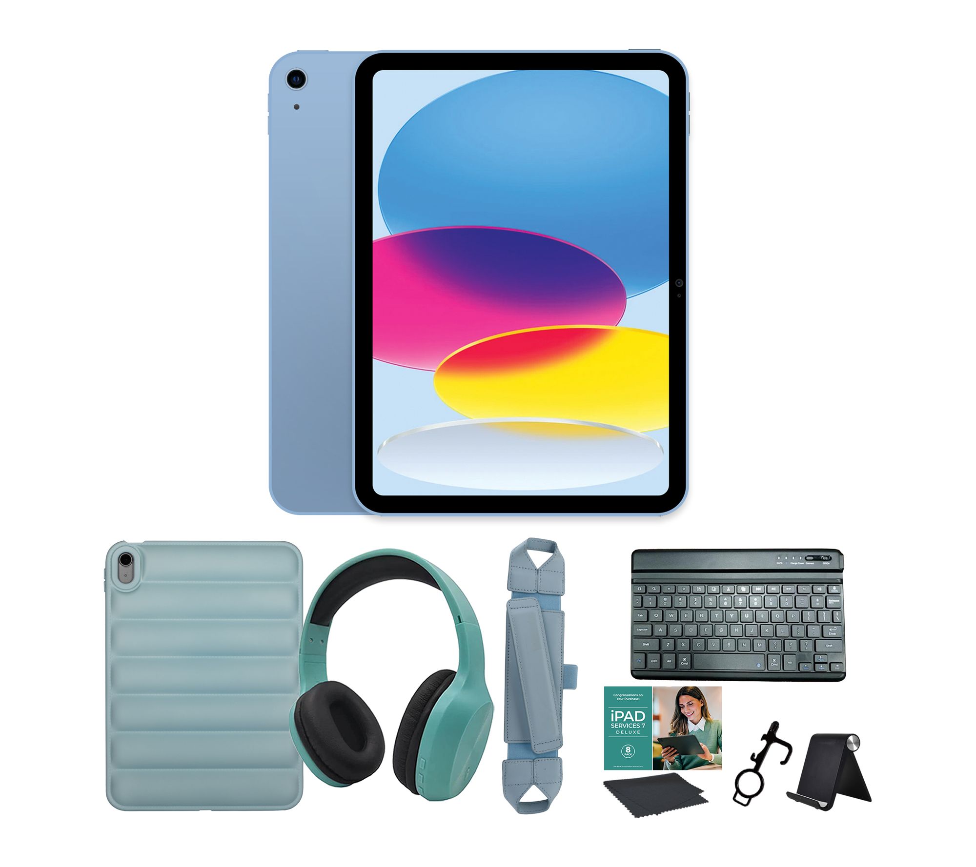 Apple iPad 11" 256GB Tablet w/ Puffer Case, Keyboard & Accs