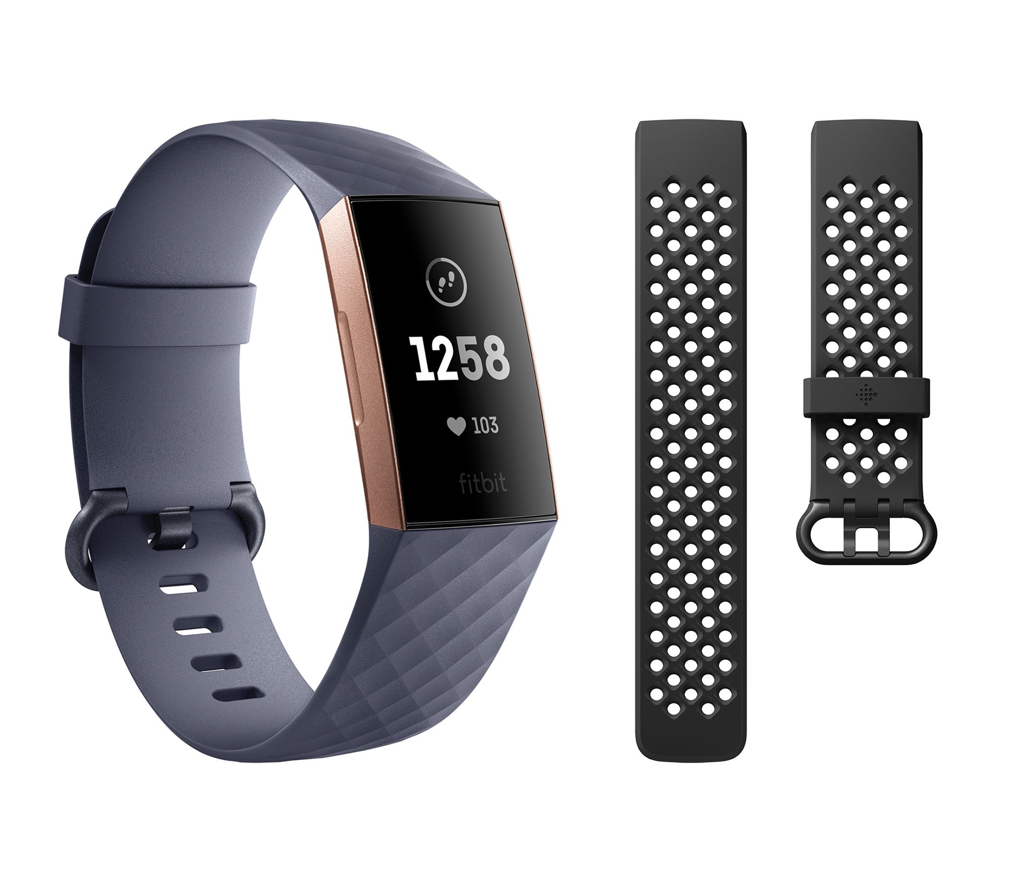 (QVC) QVC2 Fitbit Charge 3 Activity Tracker with Small Extra Band