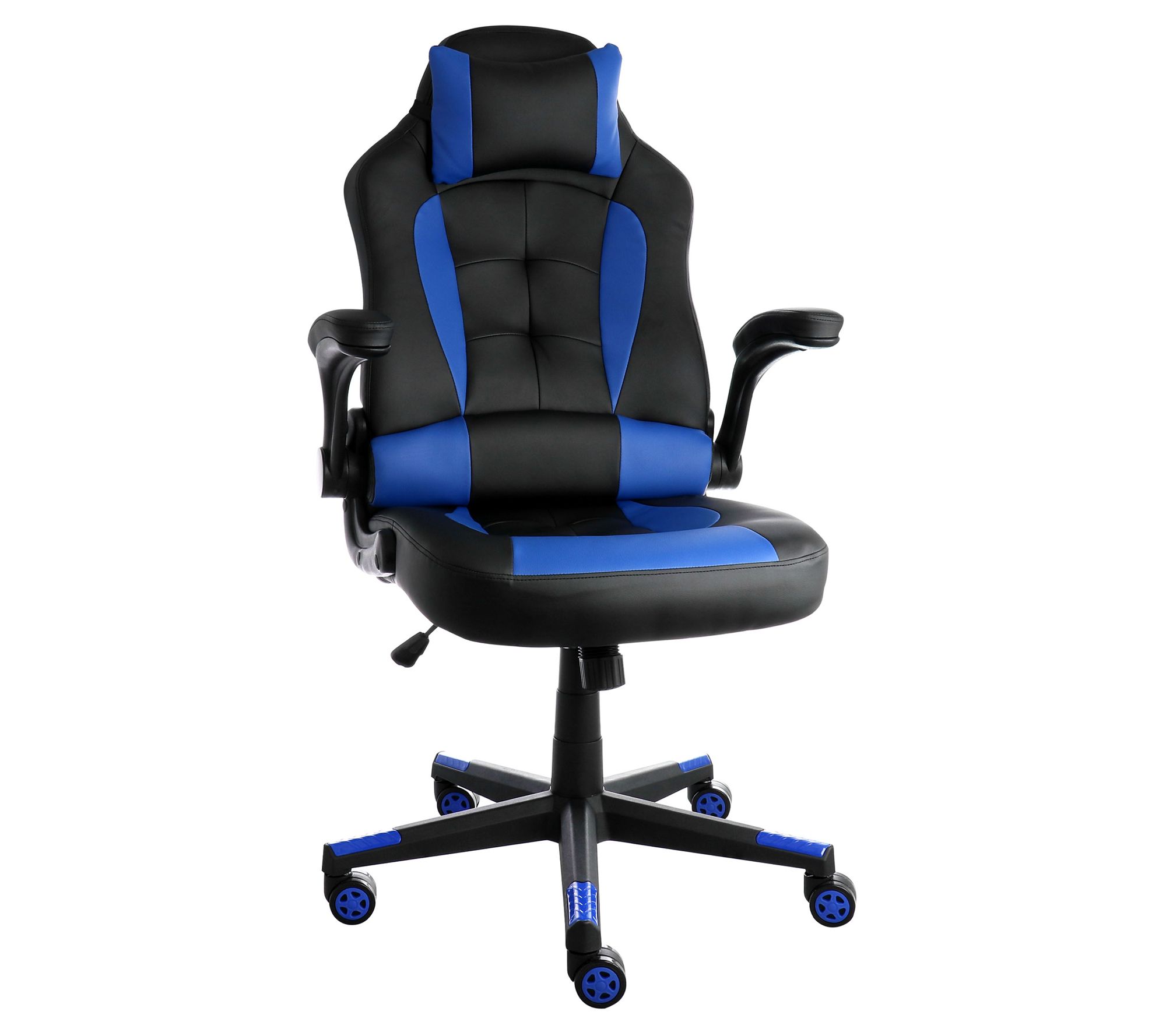 Elama Adjustable Faux Leather Gaming Chair with Neck Pillow