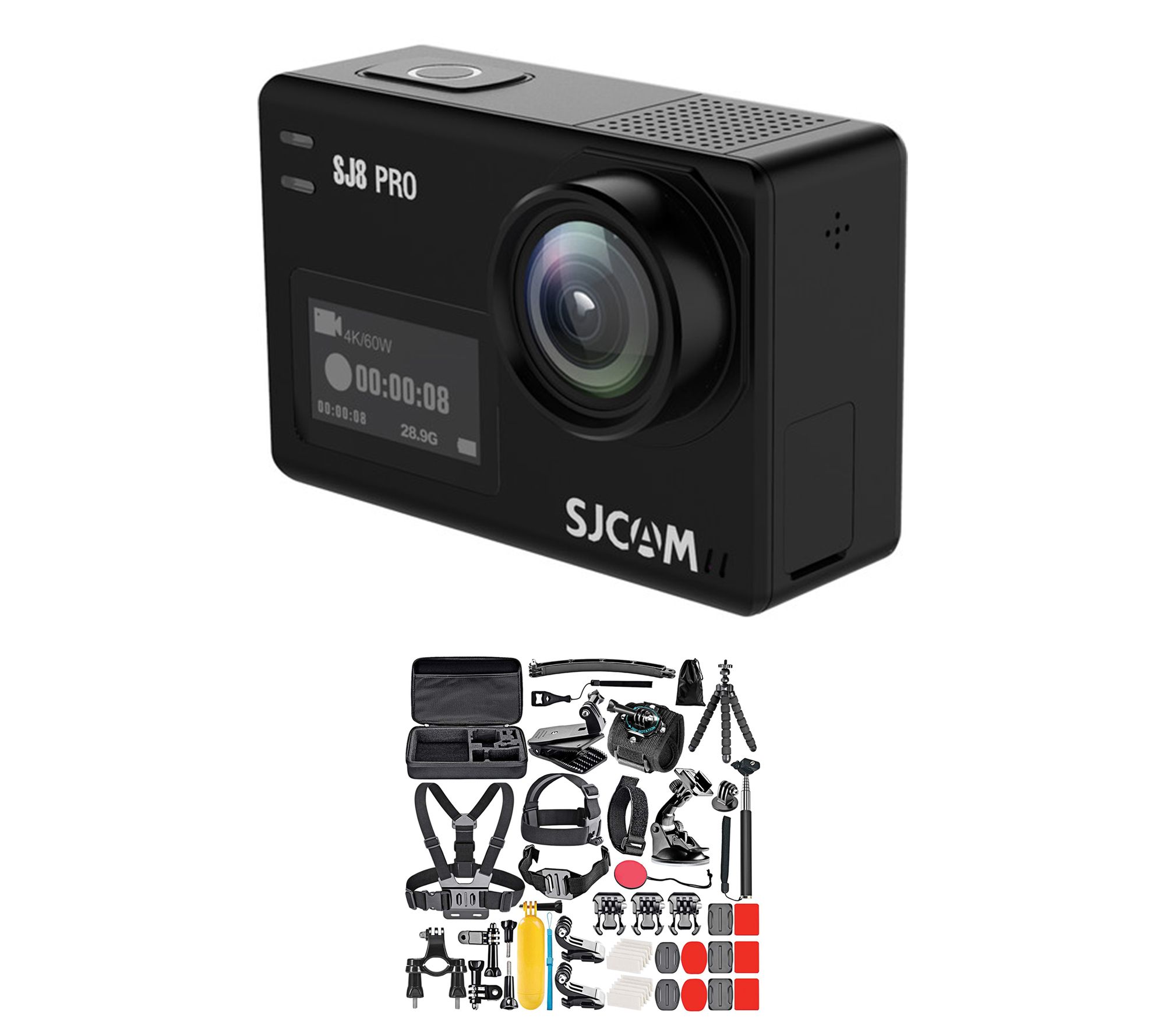 SJCAM SJ8Pro 4k Action Camera with 50-in-1 Accessory Bundle
