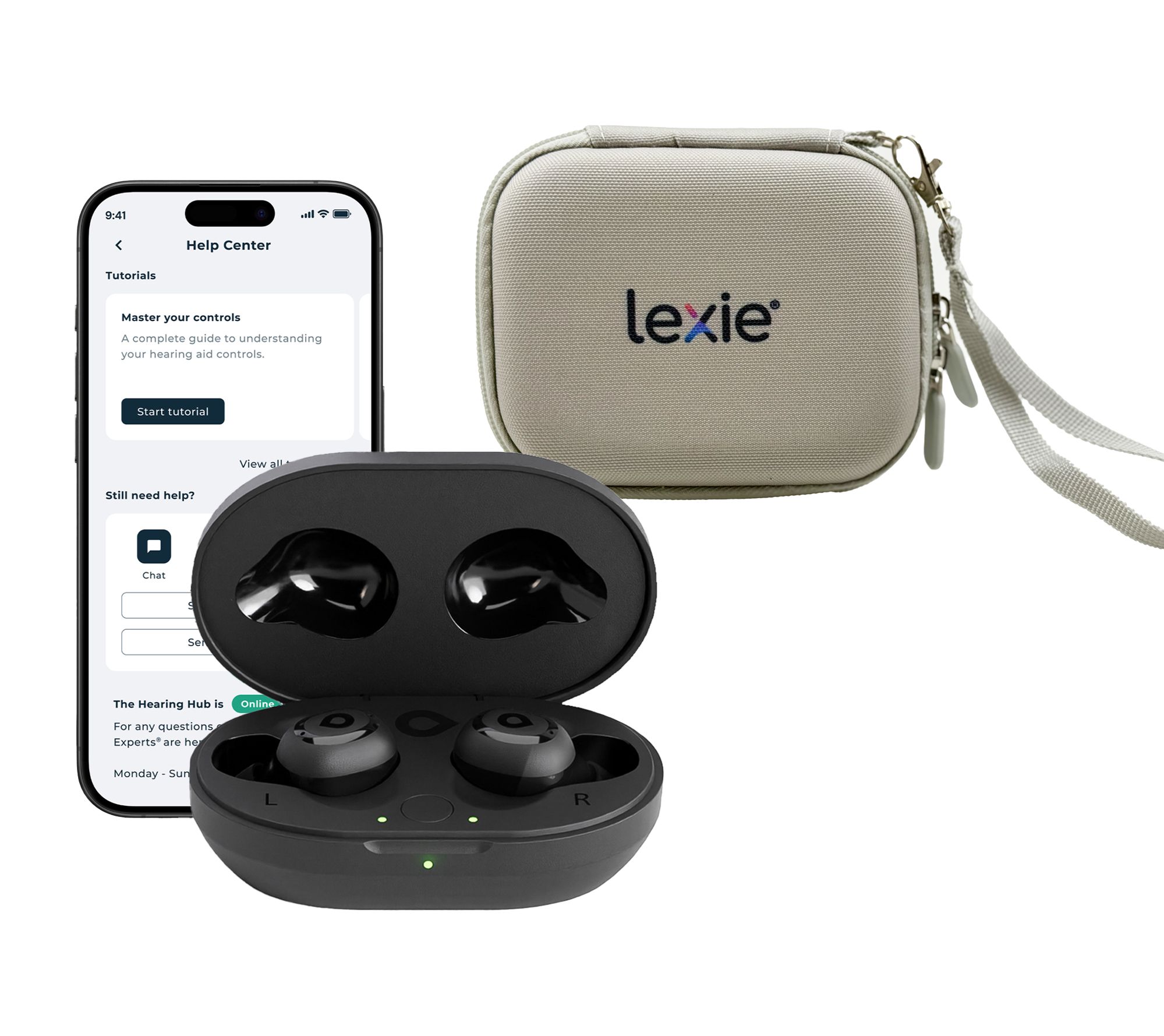 Lexie Hearing Buds In-Ear OTC Hearing Aids with Carry Case