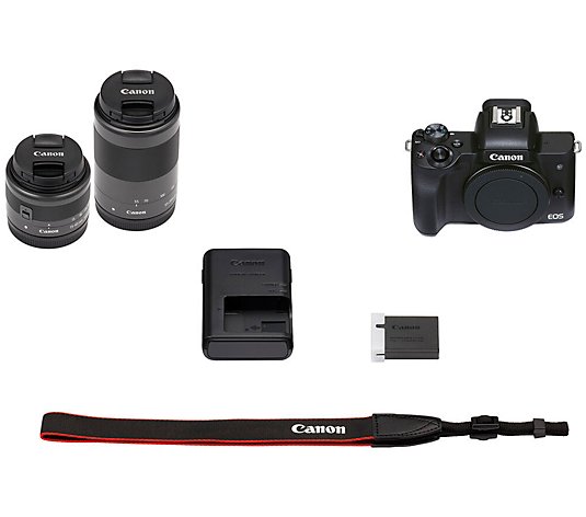 Canon EOS M50 Mark II Digital Camera with 15-45 mm/55-200mm