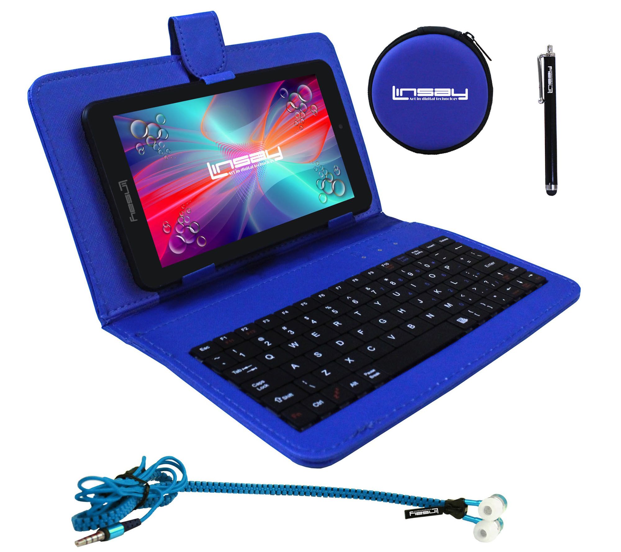 LINSAY 7" HD Tablet with Case and Accessories