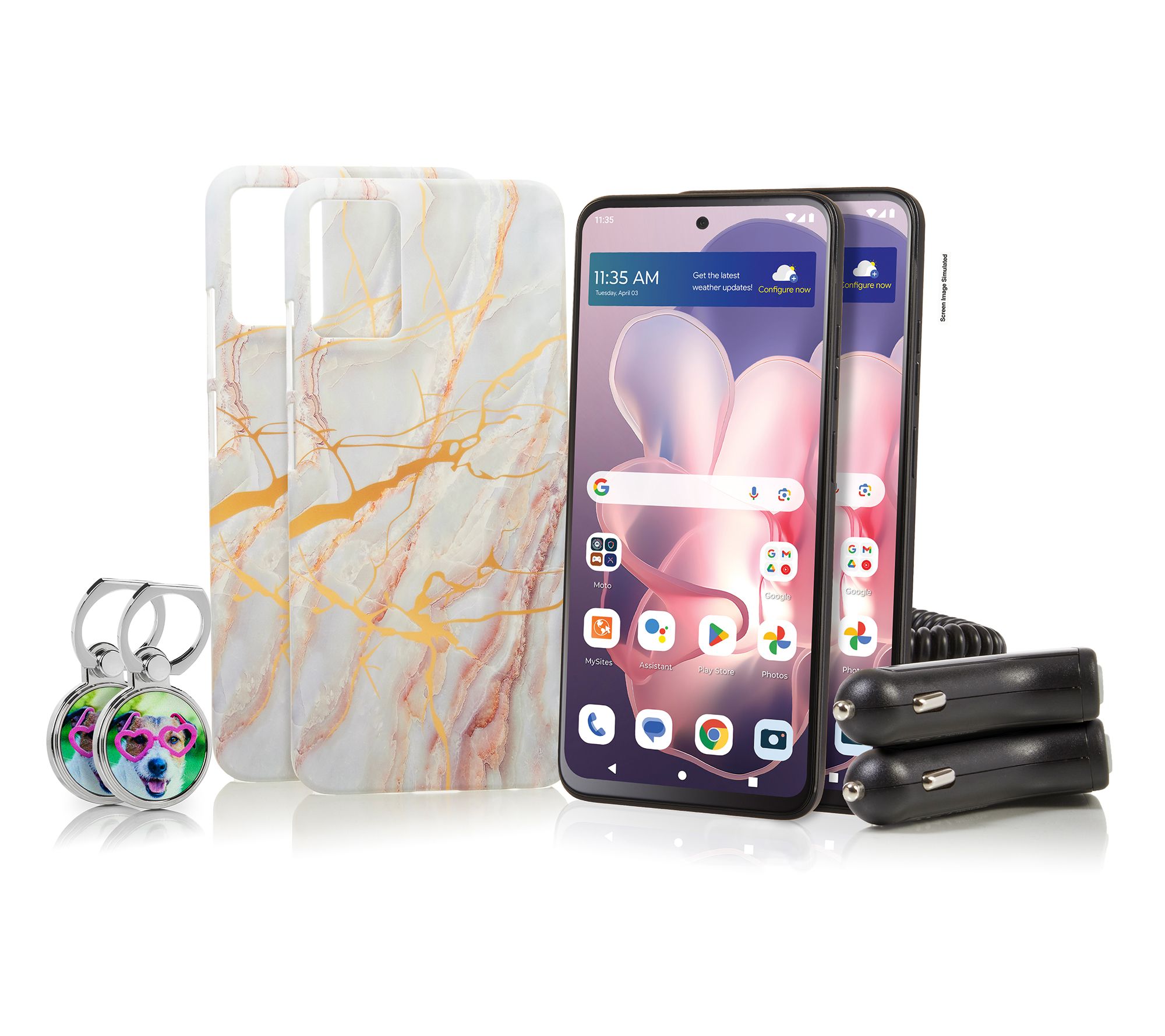  Moto G Power Tracfone 2-Pack w/1500 Minutes Texts & Data and Accessories