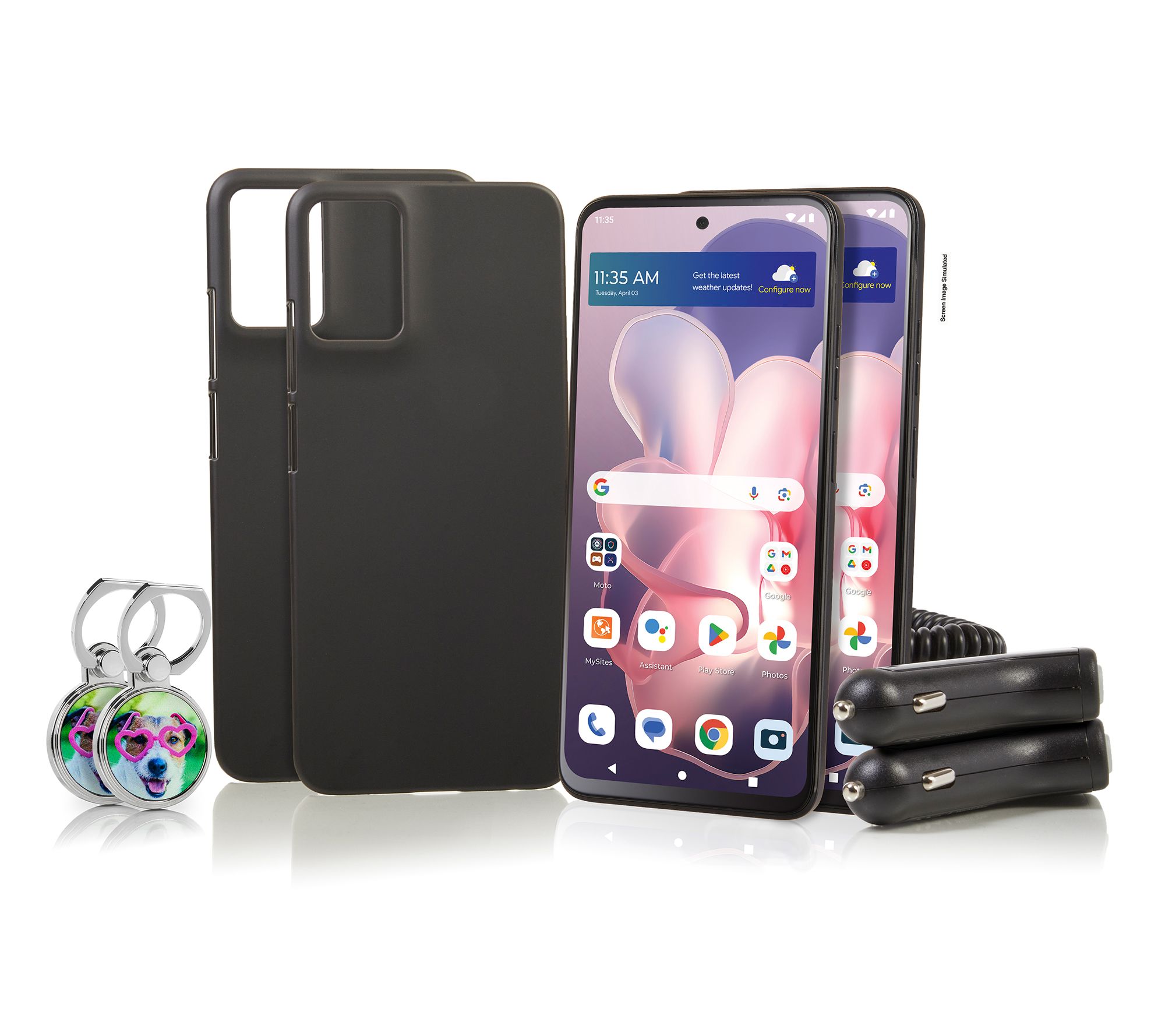 Moto G Power Tracfone 2-Pack w/1500 Minutes Texts & Data and Accessories