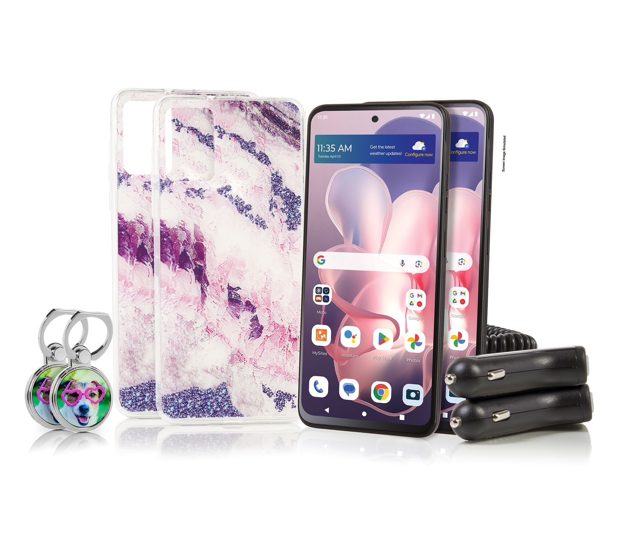 Moto G Power Tracfone 2-Pack w/1500 Minutes Texts & Data and Accessories