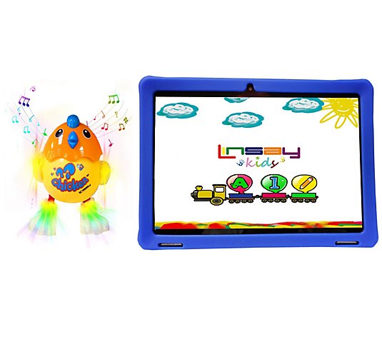 LINSAY 10" IPS Android 12 Tab w/ Kids Case & Dancing Chicken