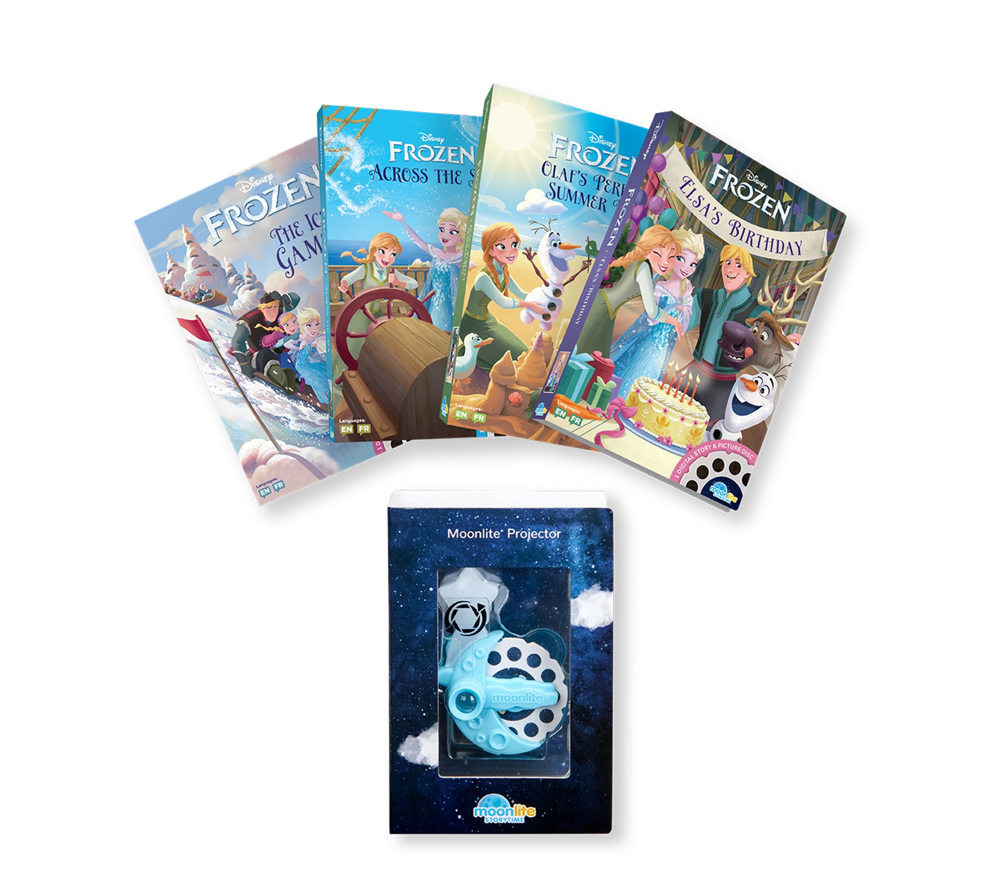 Moonlite Disney Frozen 4 Story Collection withProjector - QVC.com