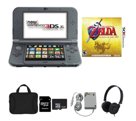 New Nintendo 3DS XL With Zelda Game AC Adapter And Accessories