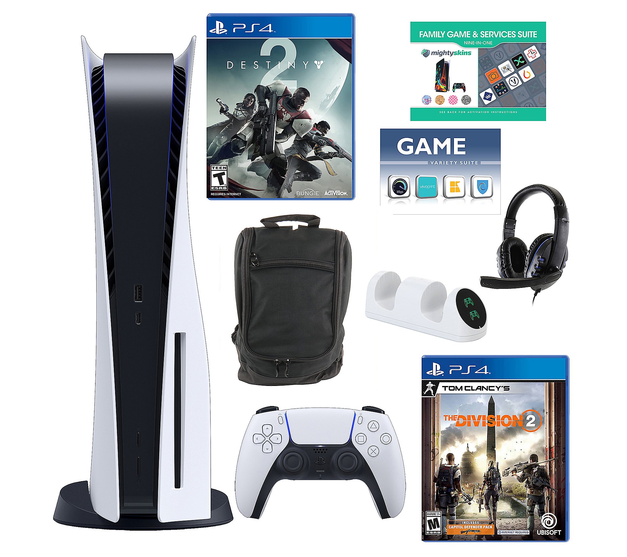 PlayStation 5 Console with 2 Games, Accessories & 2 Vouchers