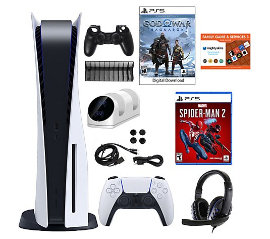 PS5 Console with Marvel Spider-Man 2 & God of War Bundle 