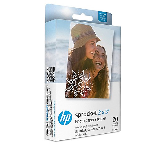 HP Sprocket 2" x 3" Zink Sticky-Back Photo Paper 20-Pack